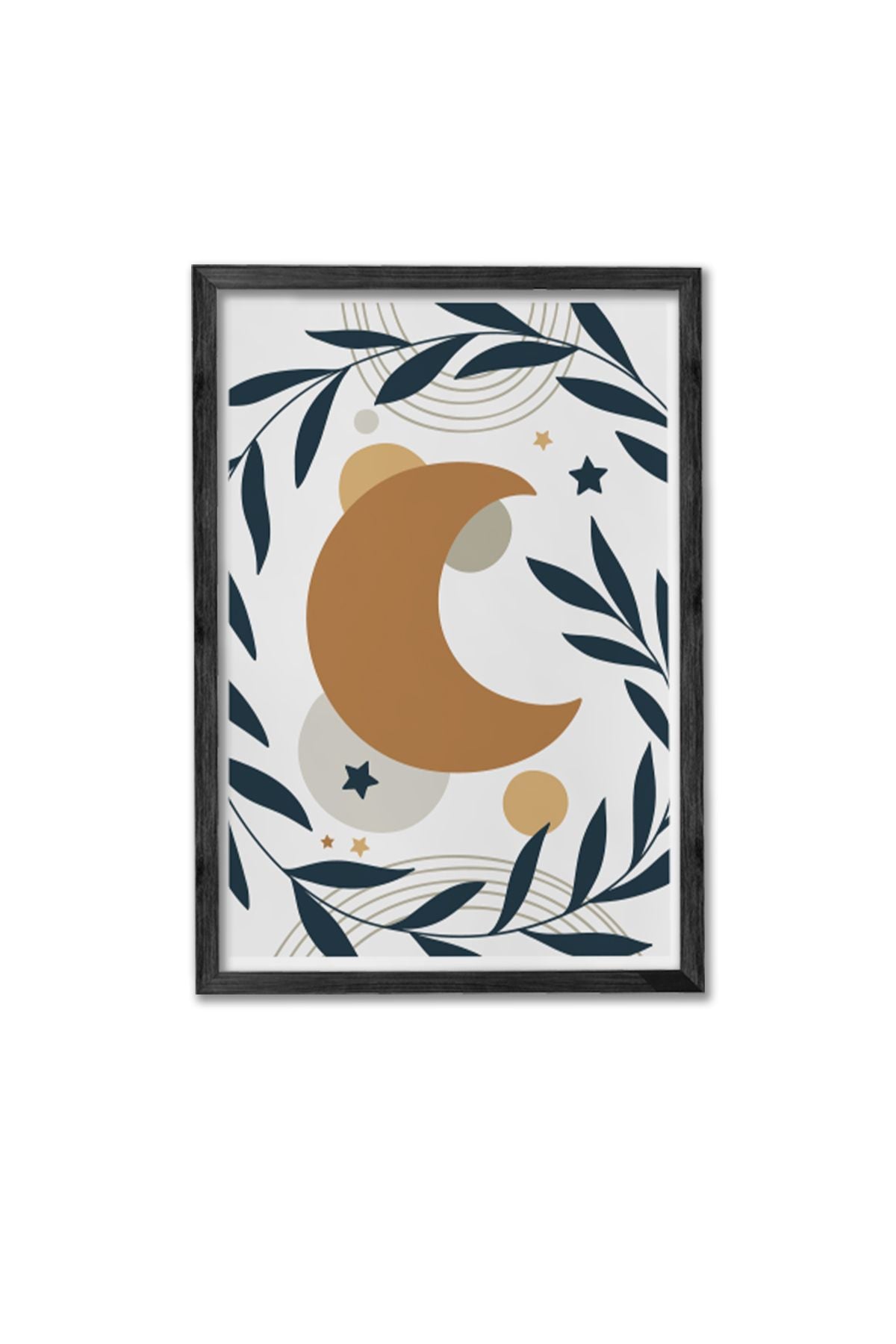 Conjunto de 3 Quadros Decorativos Multicolor com Moldura de Madeira Maciça - 34x49cm