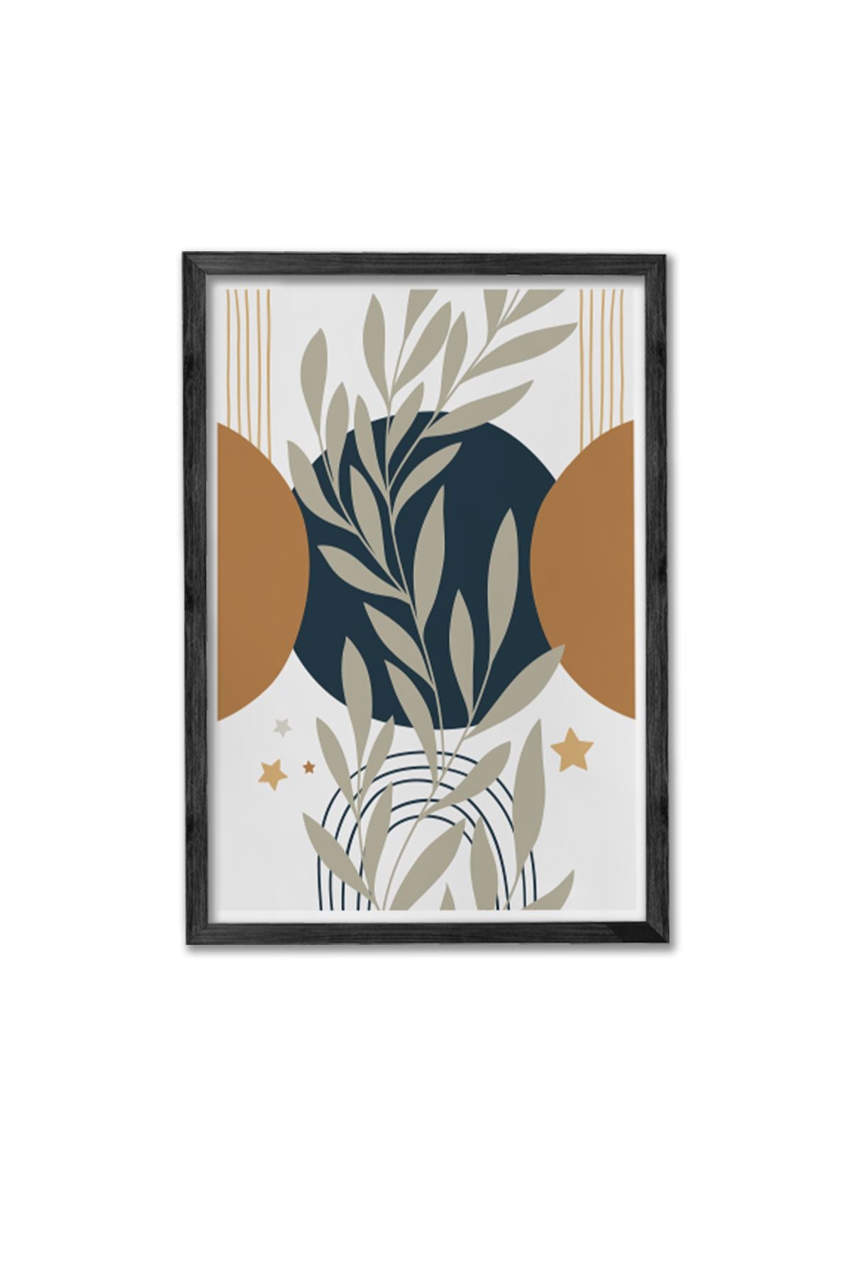 Conjunto de 3 Quadros Decorativos Multicolor com Moldura de Madeira Maciça - 34x49cm