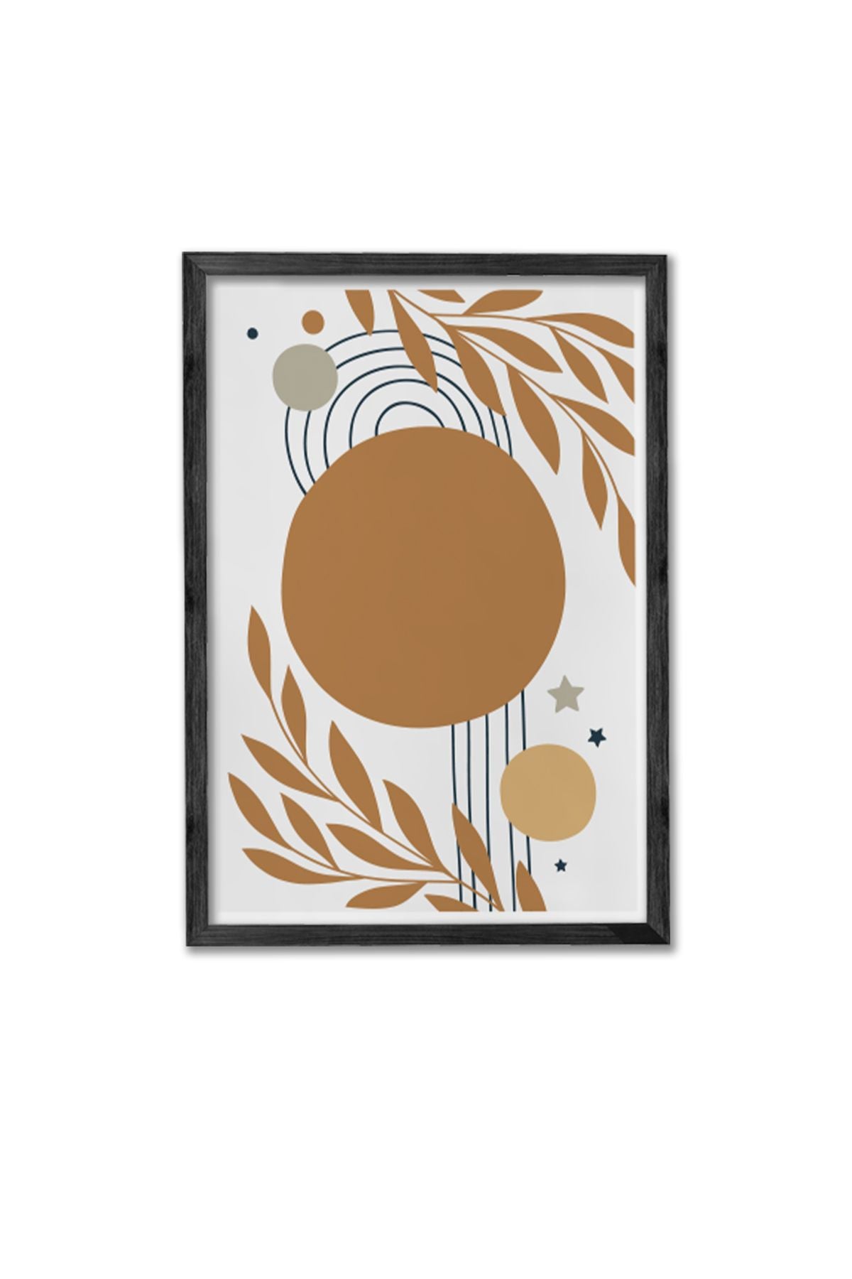 Conjunto de 3 Quadros Decorativos Multicolor com Moldura de Madeira Maciça - 34x49cm