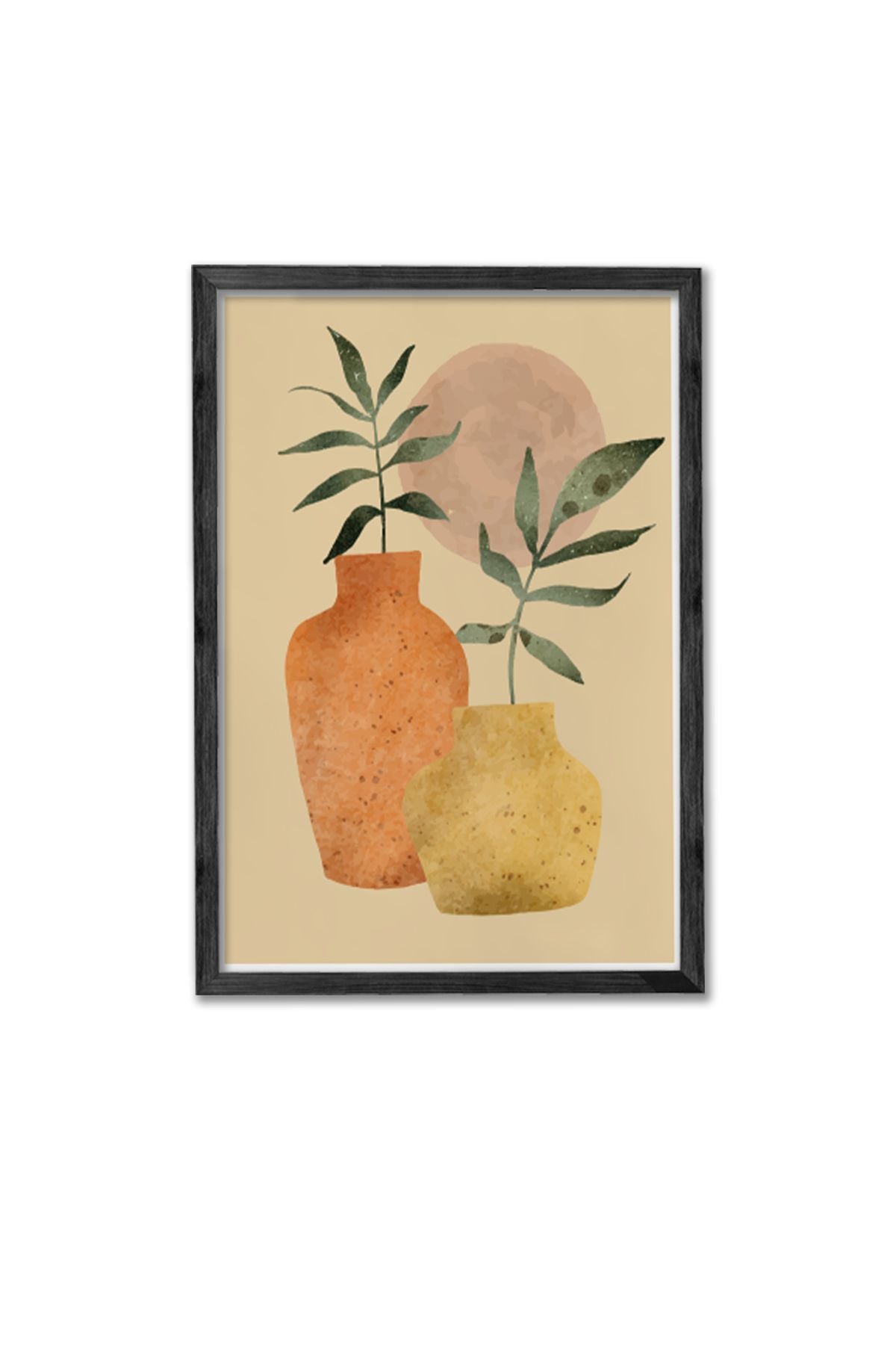 Conjunto de 3 Quadros Decorativos Multicolor com Moldura de Madeira Maciça - 34x49cm