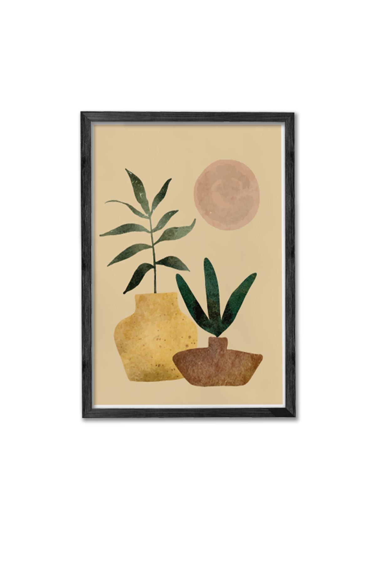 Conjunto de 3 Quadros Decorativos Multicolor com Moldura de Madeira Maciça - 34x49cm