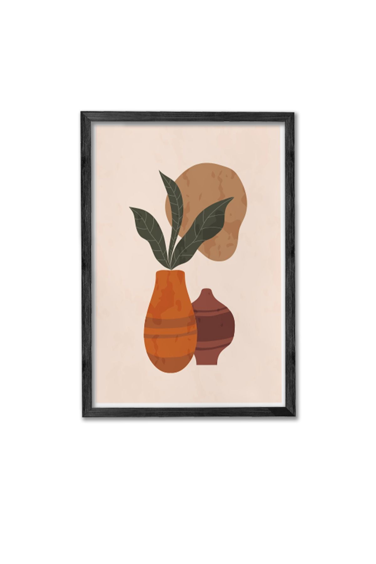 Conjunto de 3 Quadros Decorativos Multicolor com Moldura de Madeira Maciça - 34x49cm