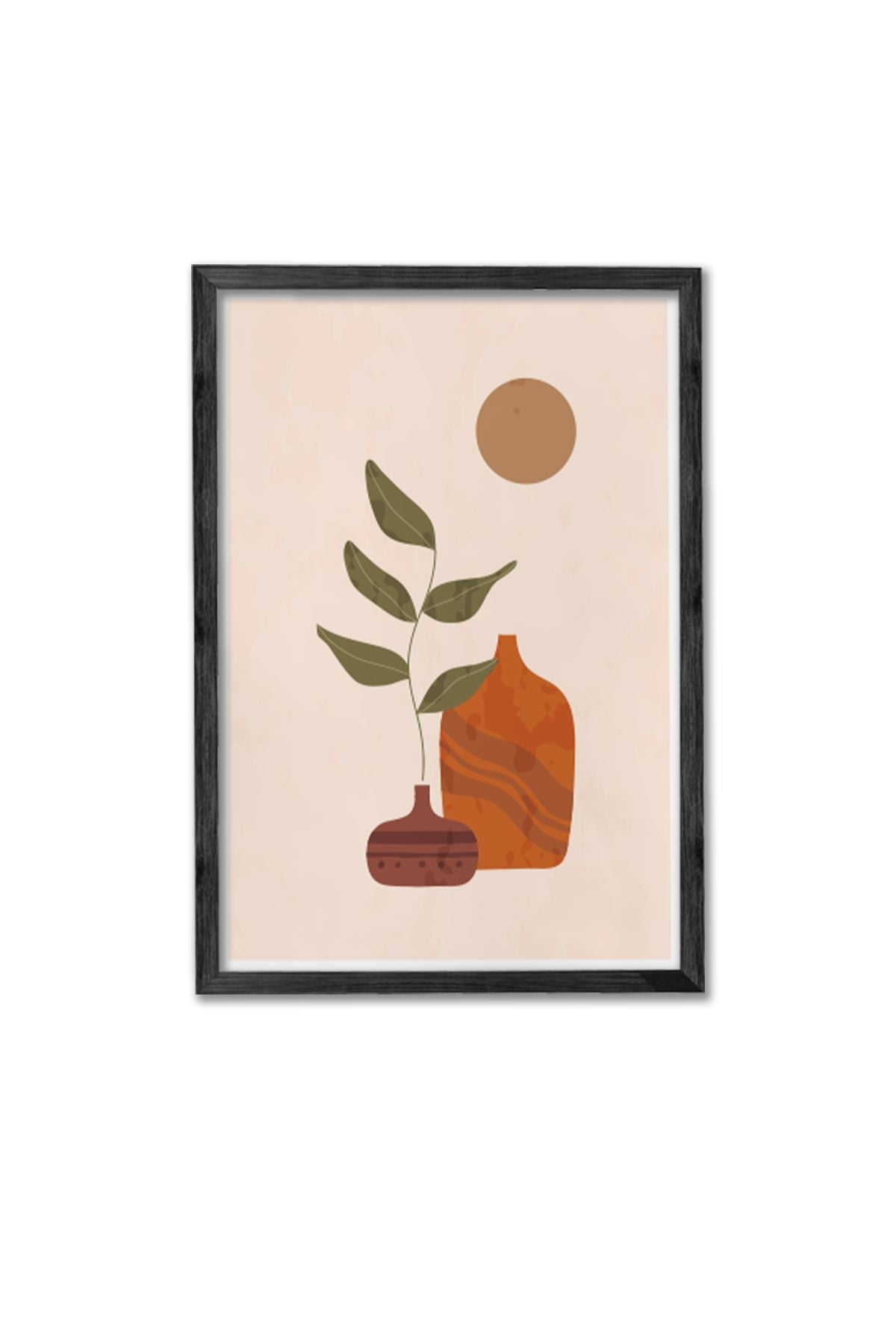 Conjunto de 3 Quadros Decorativos Multicolor com Moldura de Madeira Maciça - 34x49cm