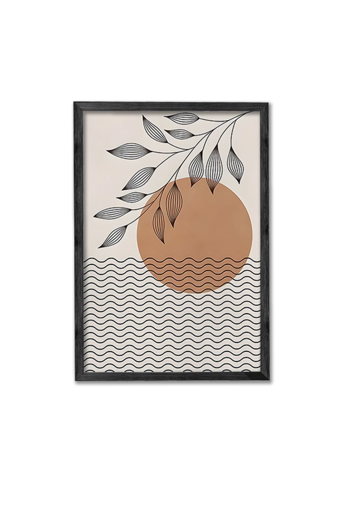 Conjunto de 3 Quadros Decorativos Multicolor com Moldura de Madeira Maciça - 34x49cm