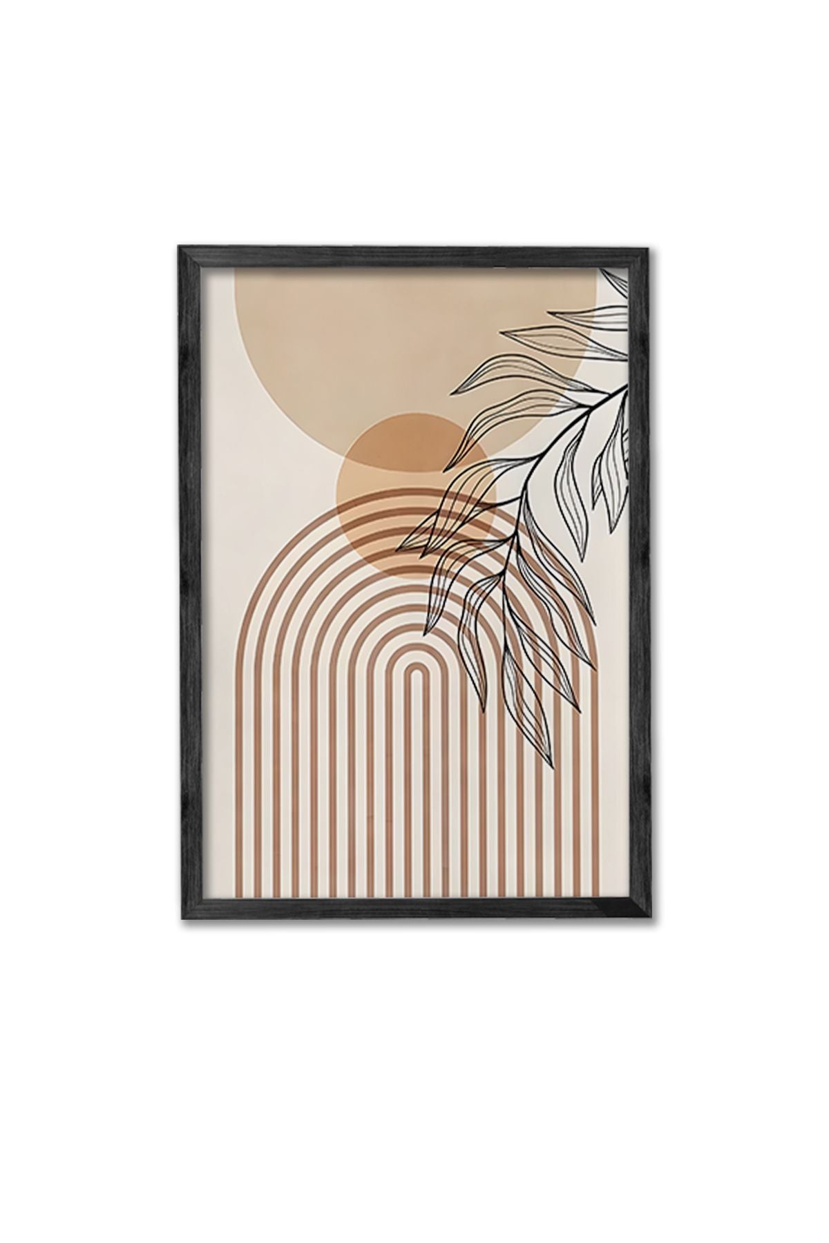 Conjunto de 3 Quadros Decorativos Multicolor com Moldura de Madeira Maciça - 34x49cm