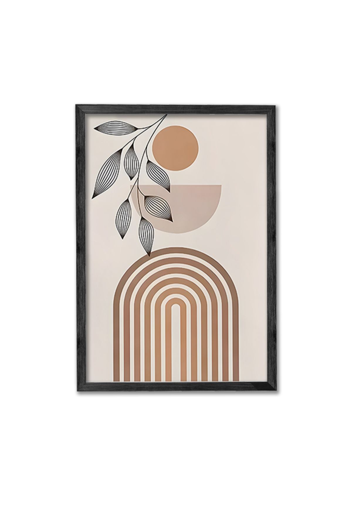 Conjunto de 3 Quadros Decorativos Multicolor com Moldura de Madeira Maciça - 34x49cm