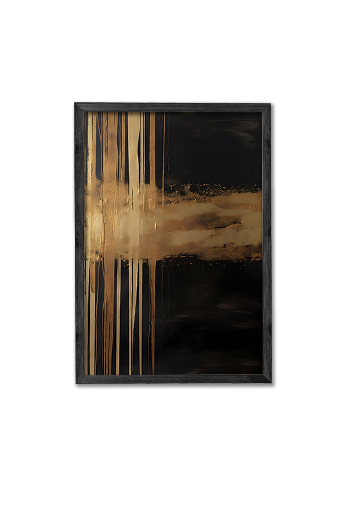 Conjunto de 3 Quadros Decorativos Multicolor com Moldura de Madeira Maciça - 34x49cm