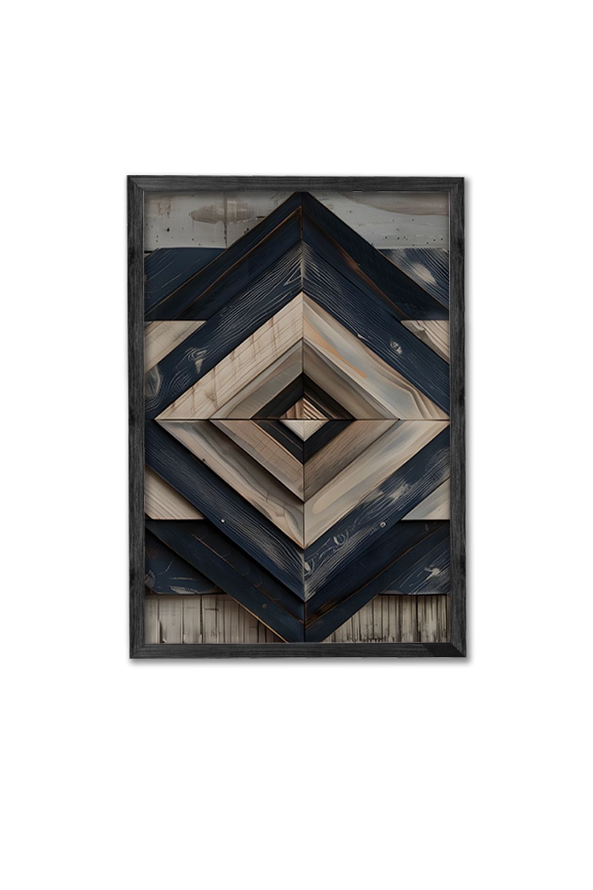 Conjunto de 3 Quadros Decorativos Multicolor com Moldura de Madeira Maciça - Arte Digital Premium para Decoração de Interiores