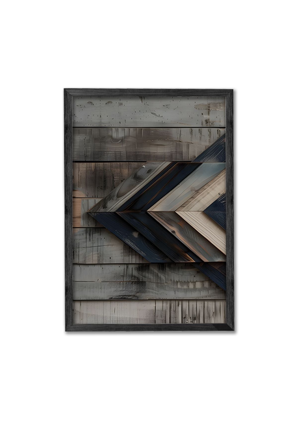 Conjunto de 3 Quadros Decorativos Multicolor com Moldura de Madeira Maciça - Arte Digital Premium para Decoração de Interiores