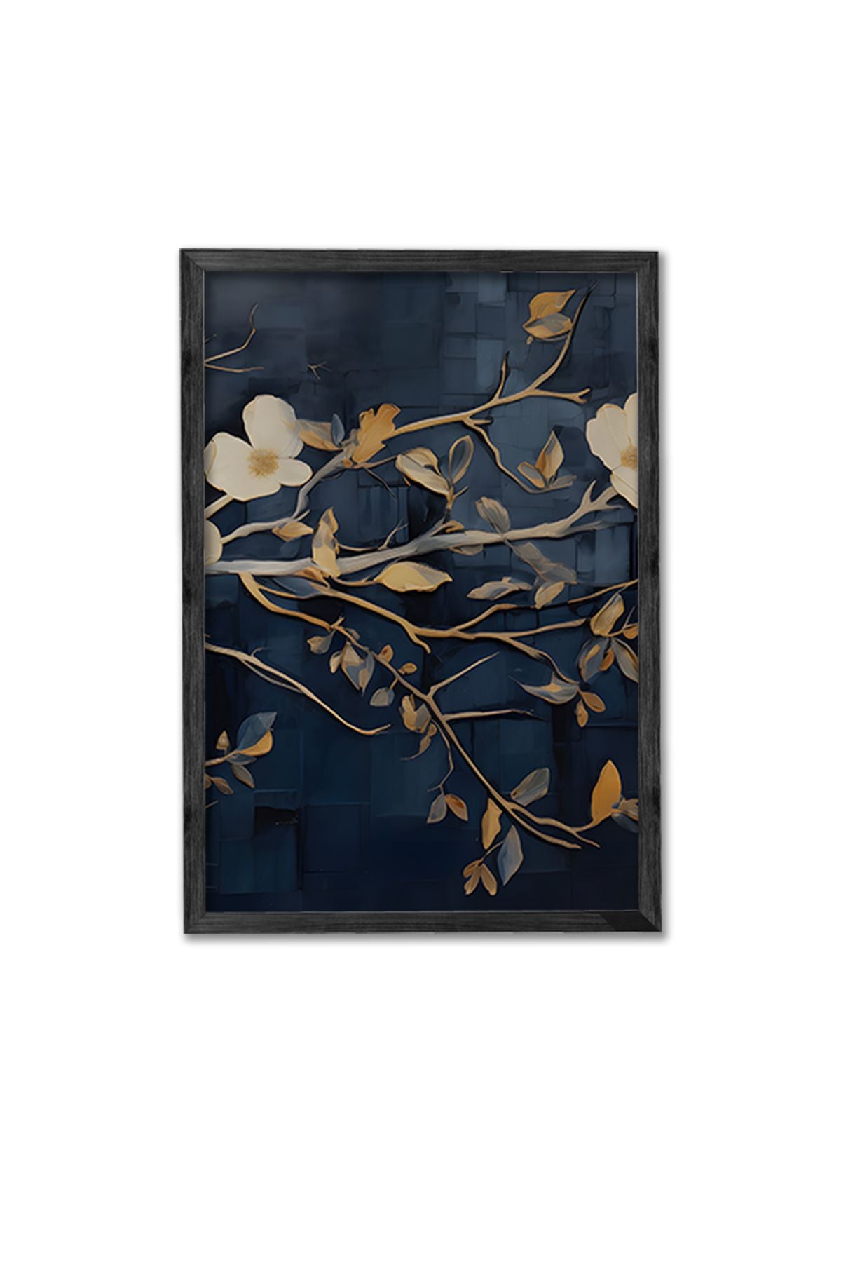 Conjunto de 3 Quadros Decorativos Multicolor com Moldura de Madeira Maciça - 34x49cm