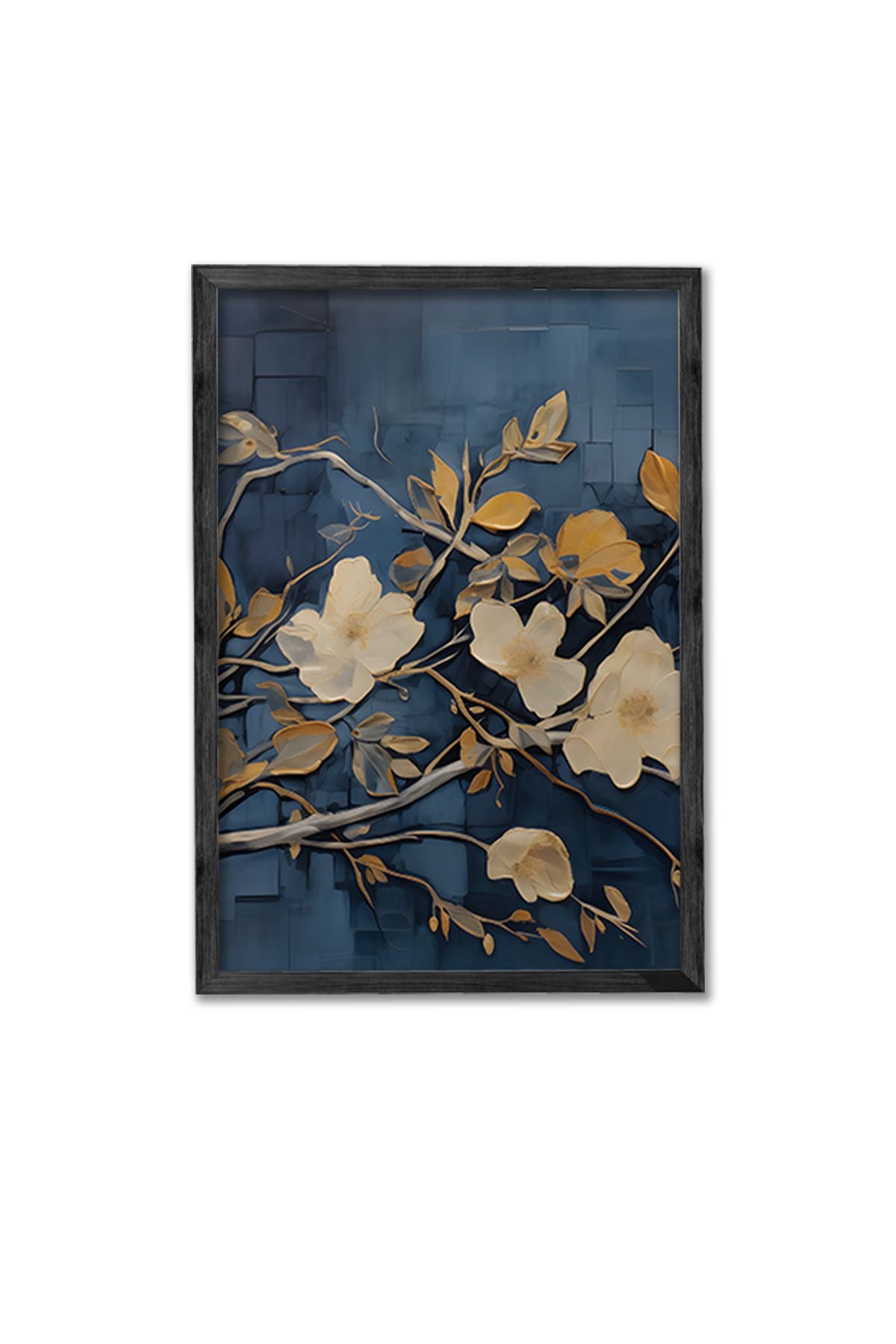 Conjunto de 3 Quadros Decorativos Multicolor com Moldura de Madeira Maciça - 34x49cm