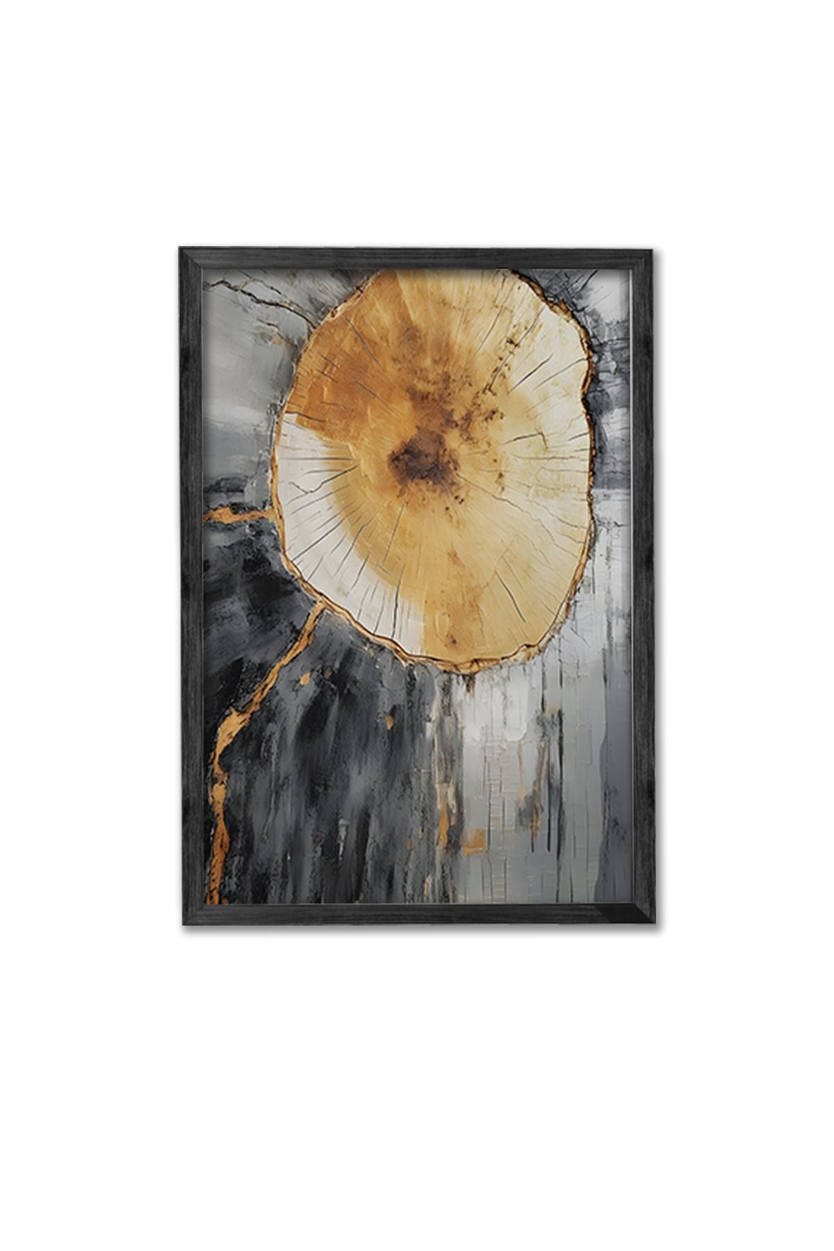 Conjunto de 3 Quadros Decorativos Multicolor com Moldura de Madeira Maciça - 34x49cm