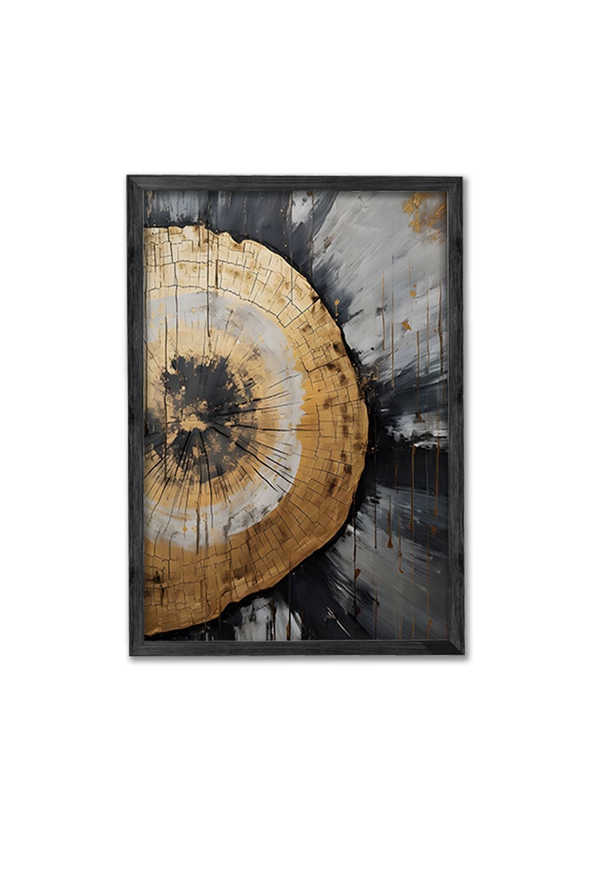 Conjunto de 3 Quadros Decorativos Multicolor com Moldura de Madeira Maciça - 34x49cm