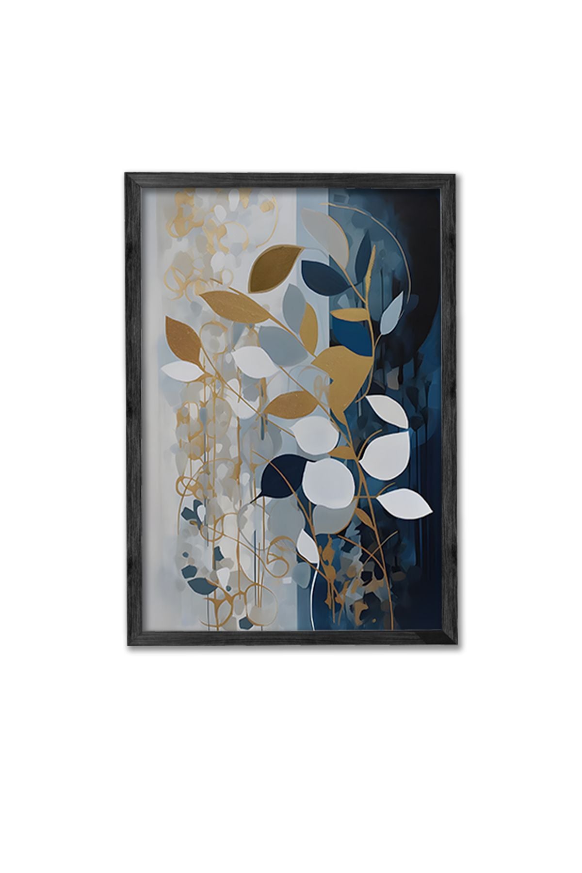 Conjunto de 3 Quadros Decorativos Multicolor com Moldura de Madeira Maciça - 34x49cm