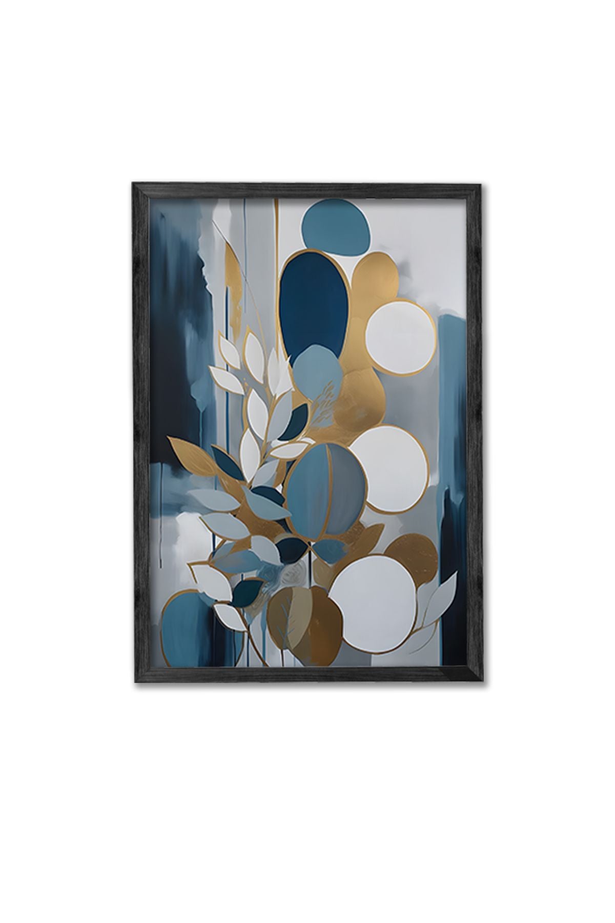 Conjunto de 3 Quadros Decorativos Multicolor com Moldura de Madeira Maciça - 34x49cm