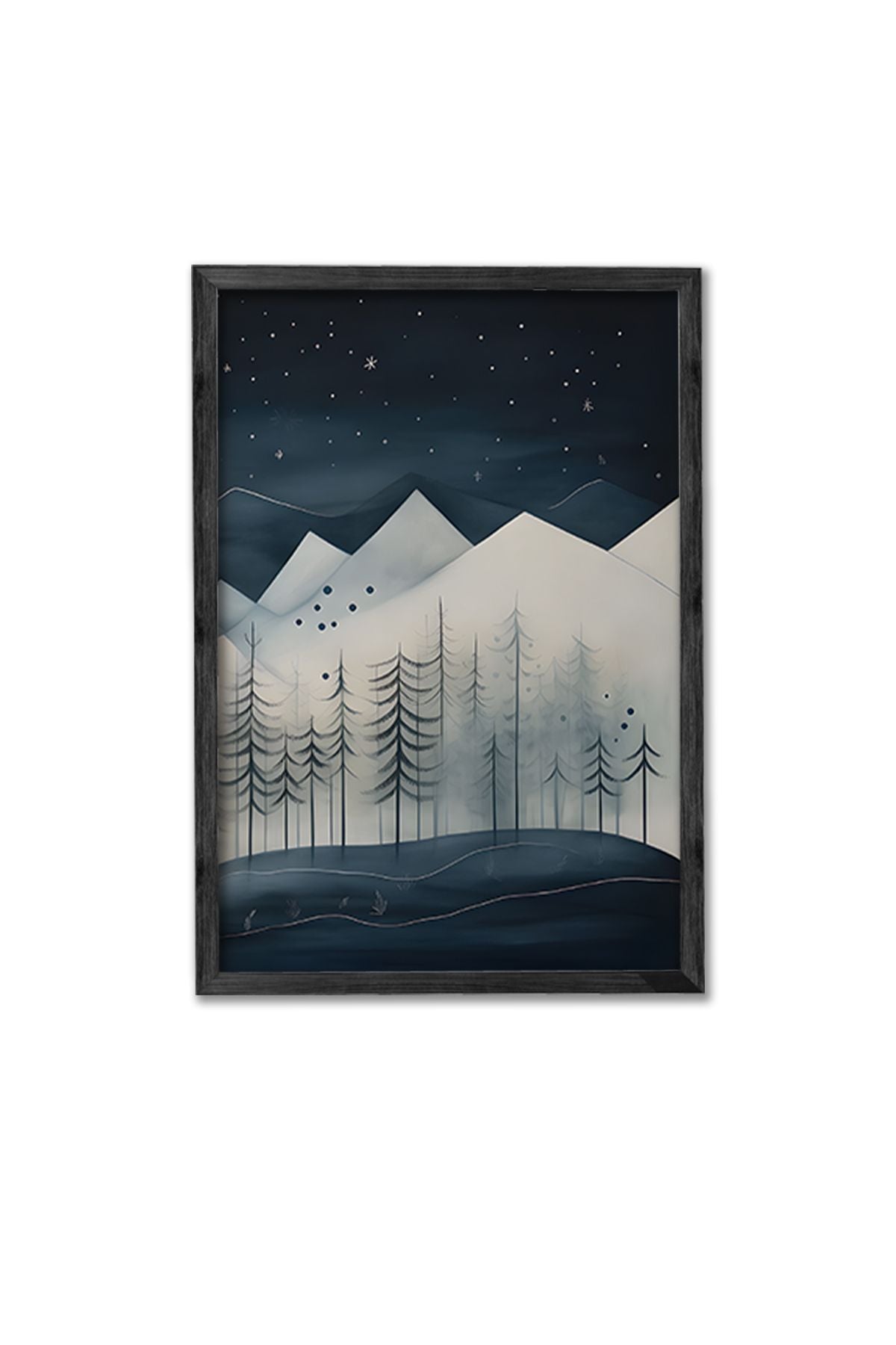 Conjunto de 3 Quadros Decorativos Multicolor com Moldura de Madeira Maciça - 34x49cm