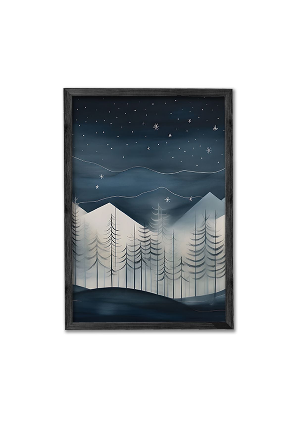 Conjunto de 3 Quadros Decorativos Multicolor com Moldura de Madeira Maciça - 34x49cm