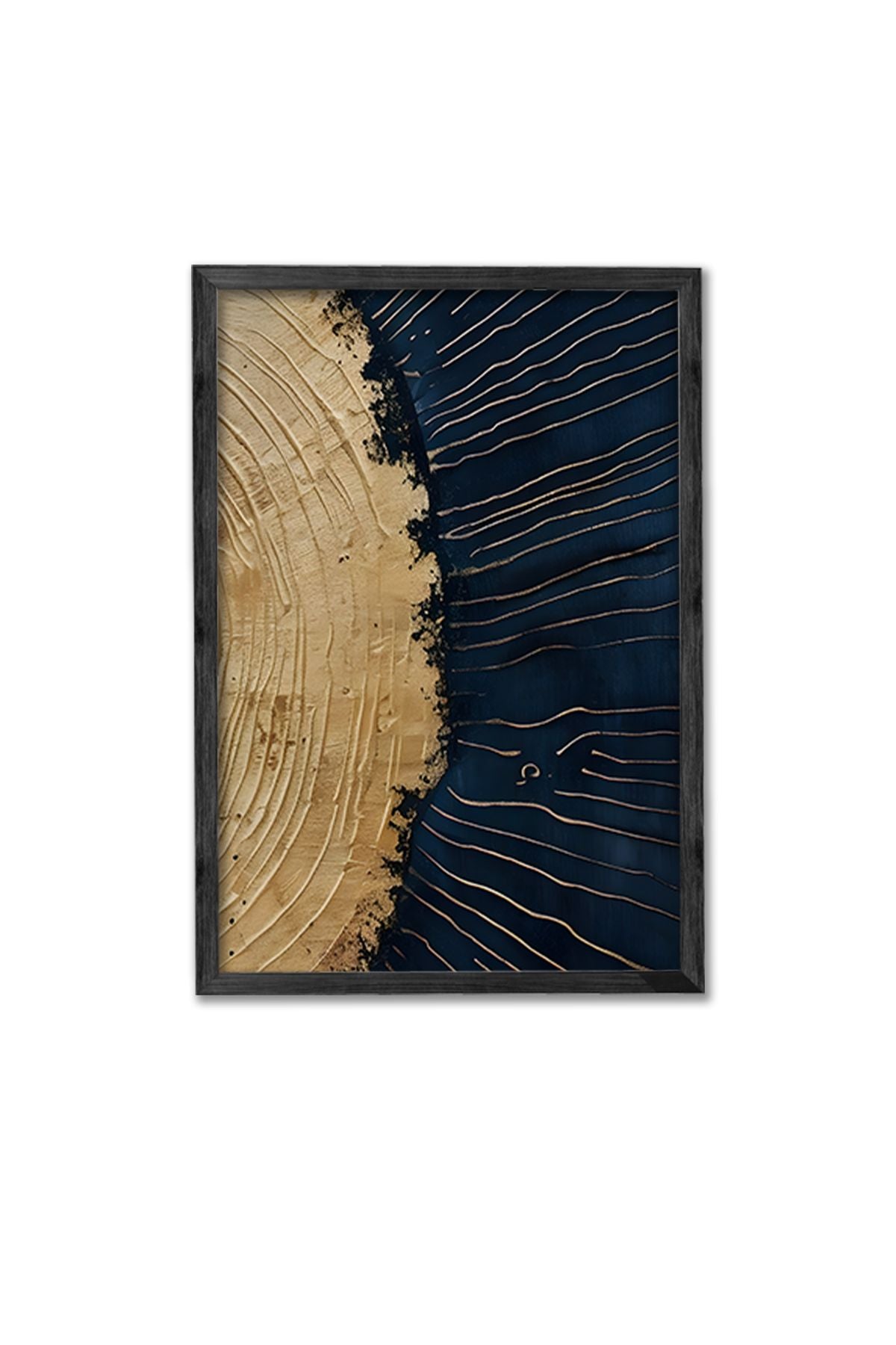 Conjunto de 3 Quadros Decorativos Multicolor com Moldura de Madeira Maciça - 34x49cm