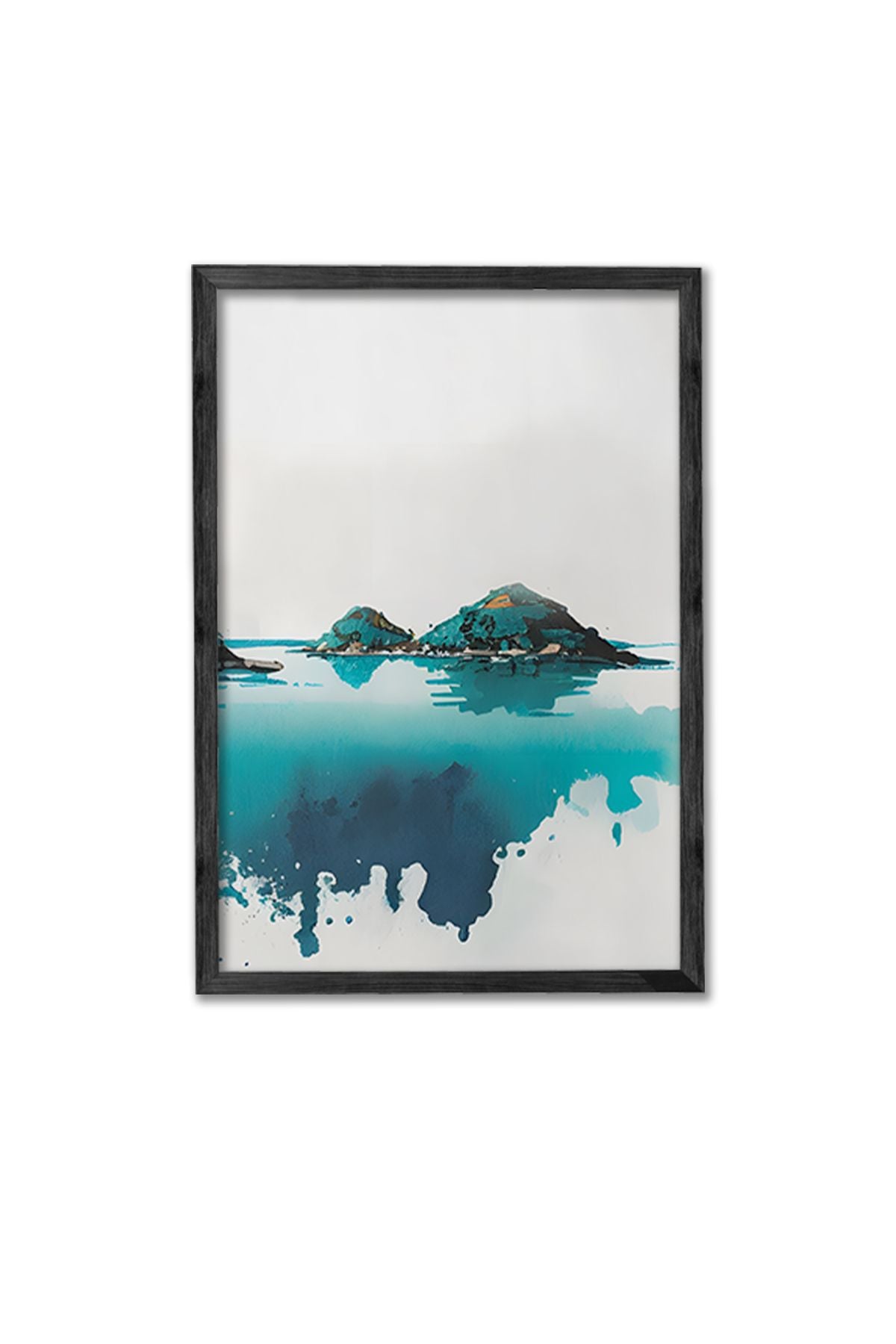 Conjunto de 3 Quadros Decorativos Multicolor com Moldura de Madeira Maciça - 34x49cm