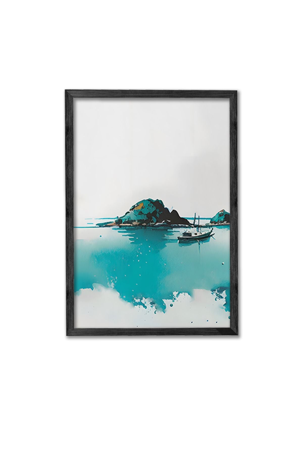 Conjunto de 3 Quadros Decorativos Multicolor com Moldura de Madeira Maciça - 34x49cm