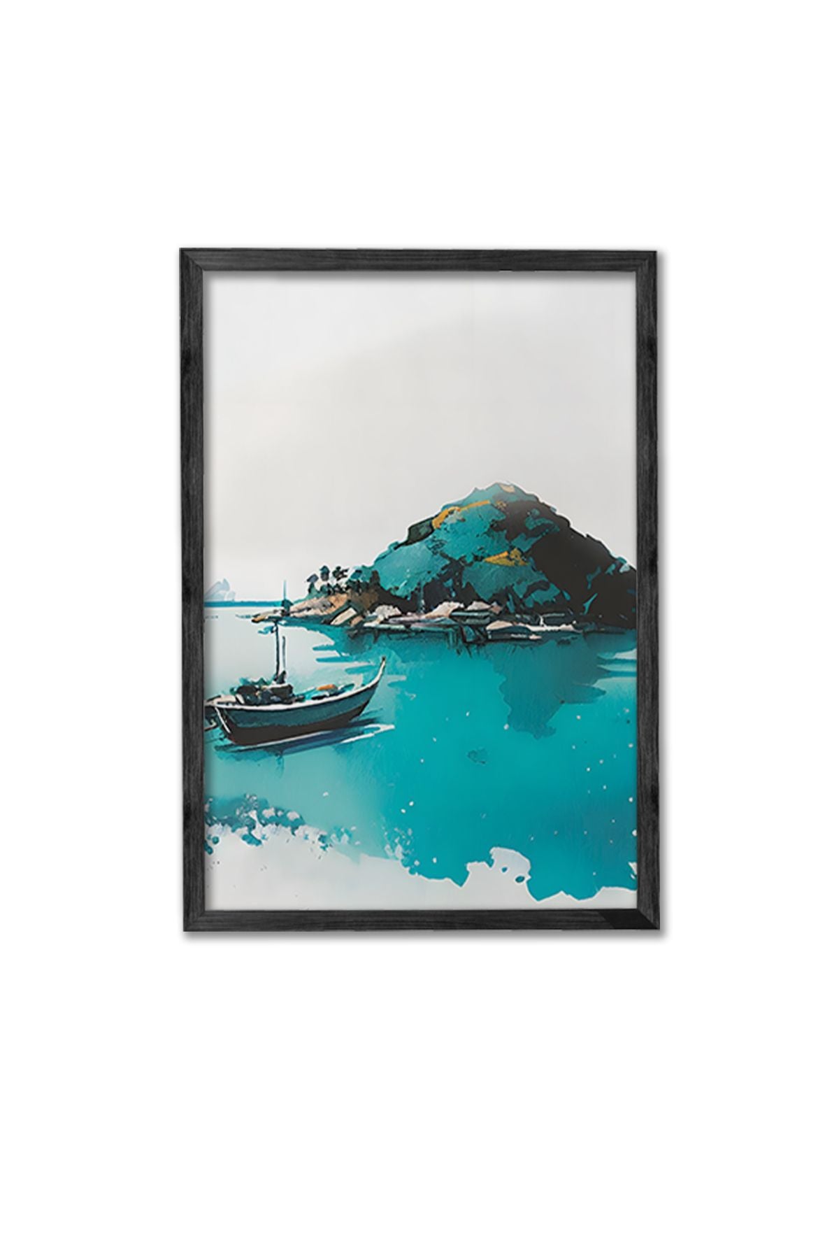 Conjunto de 3 Quadros Decorativos Multicolor com Moldura de Madeira Maciça - 34x49cm