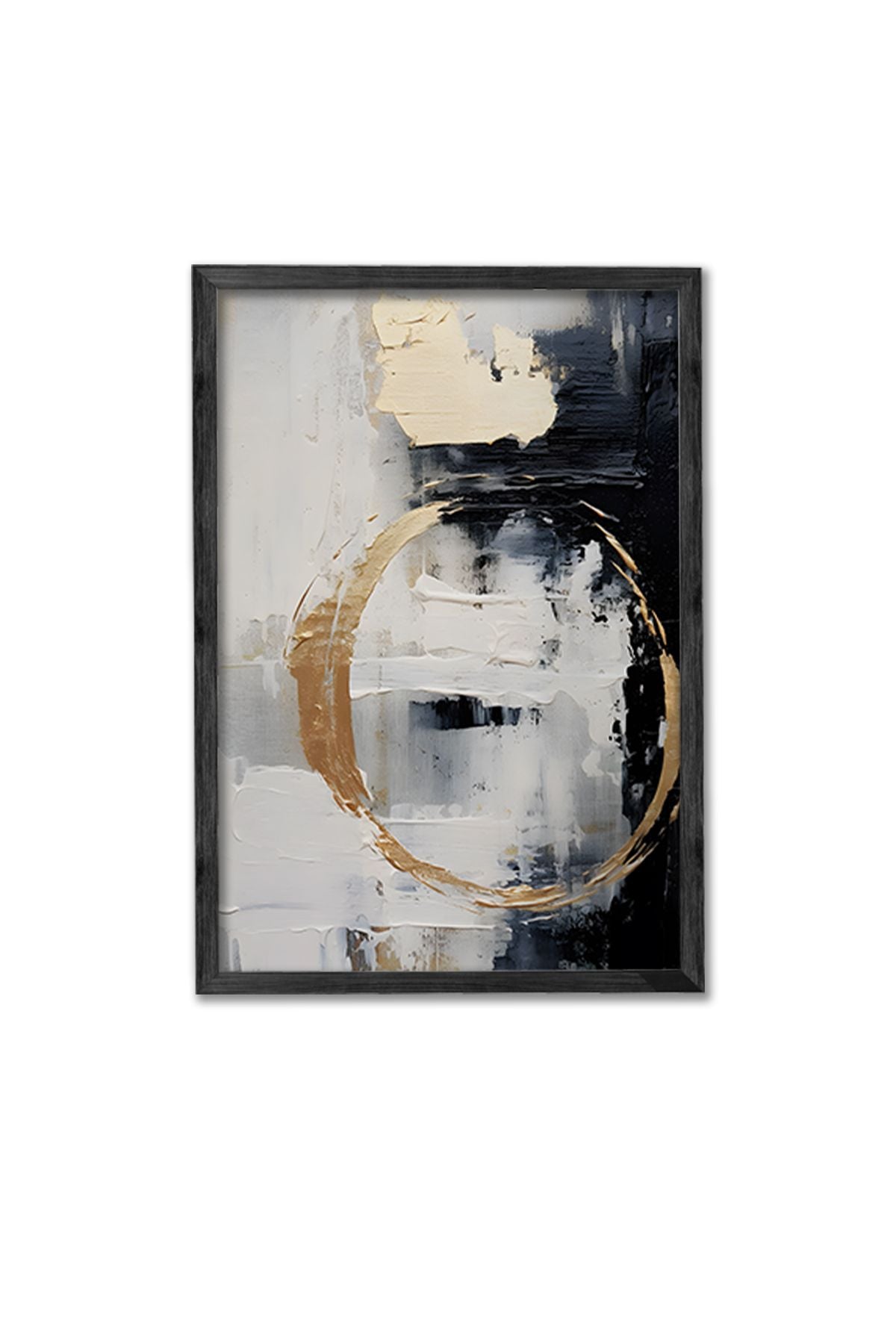 Conjunto de 3 Quadros Decorativos Multicolor com Moldura de Madeira Maciça - 34x49cm