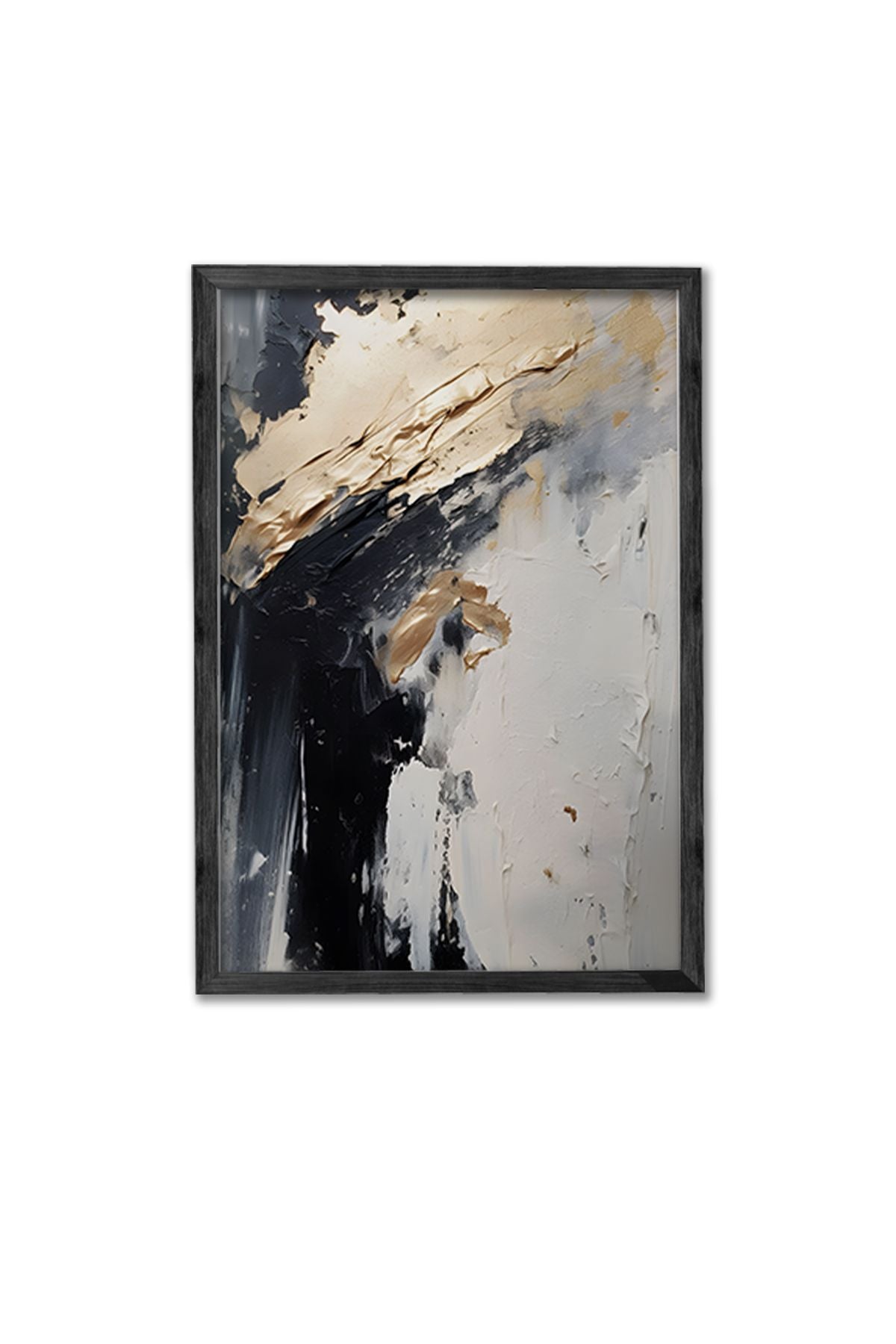 Conjunto de 3 Quadros Decorativos Multicolor com Moldura de Madeira Maciça - 34x49cm