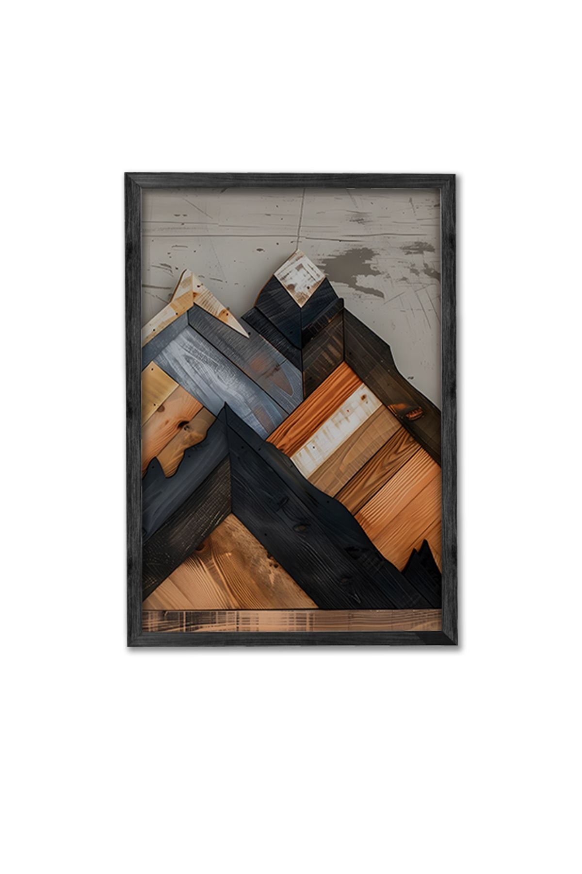 Conjunto de 3 Quadros Decorativos Multicolor com Moldura de Madeira Maciça - 34x49cm