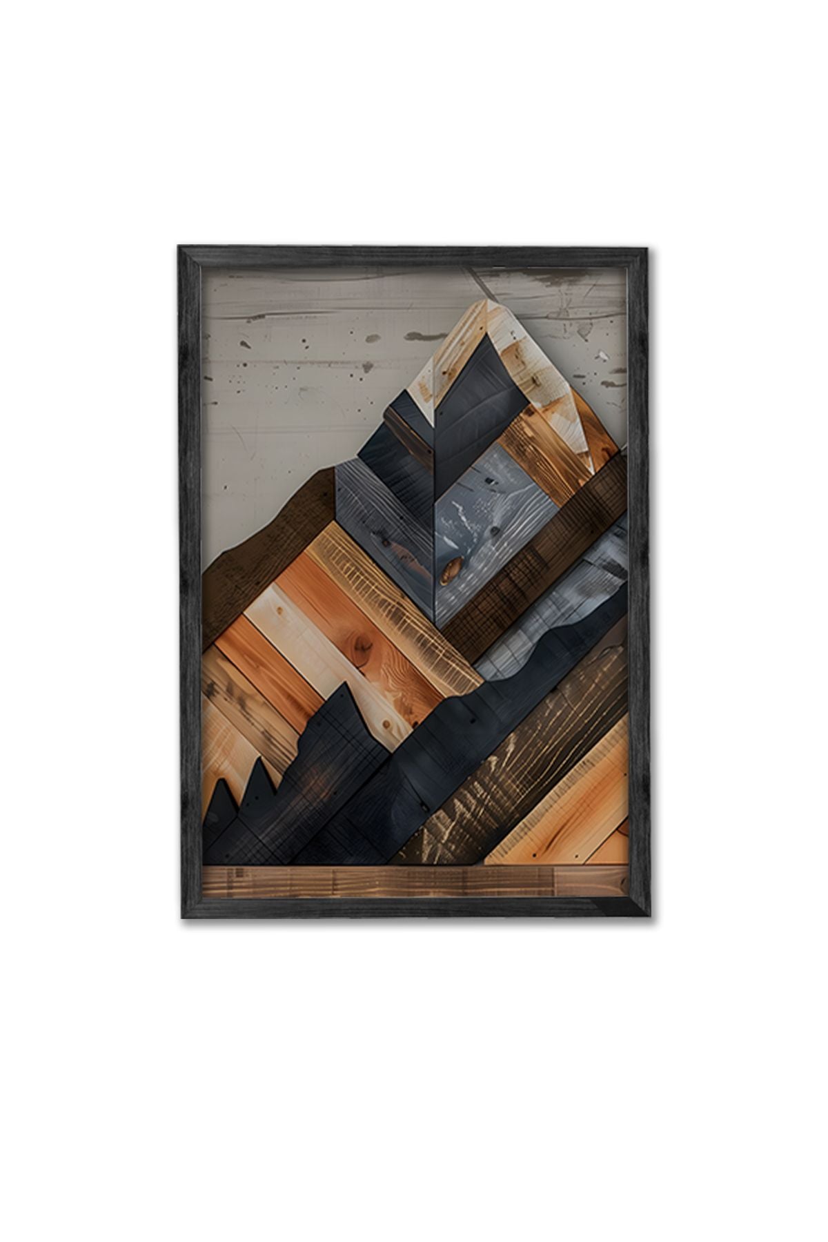 Conjunto de 3 Quadros Decorativos Multicolor com Moldura de Madeira Maciça - 34x49cm