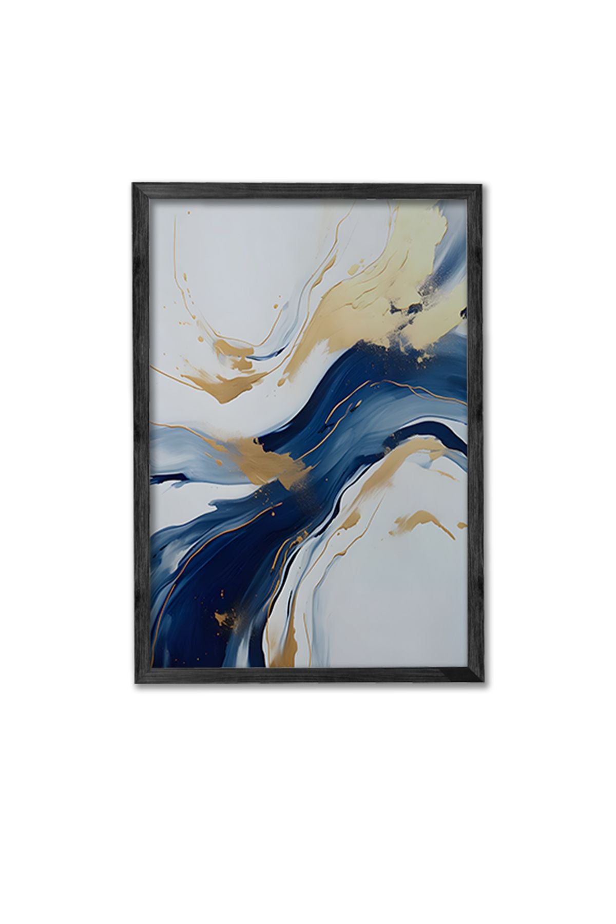 Conjunto de 3 Quadros Decorativos Multicolor com Moldura de Madeira Maciça - 34x49cm