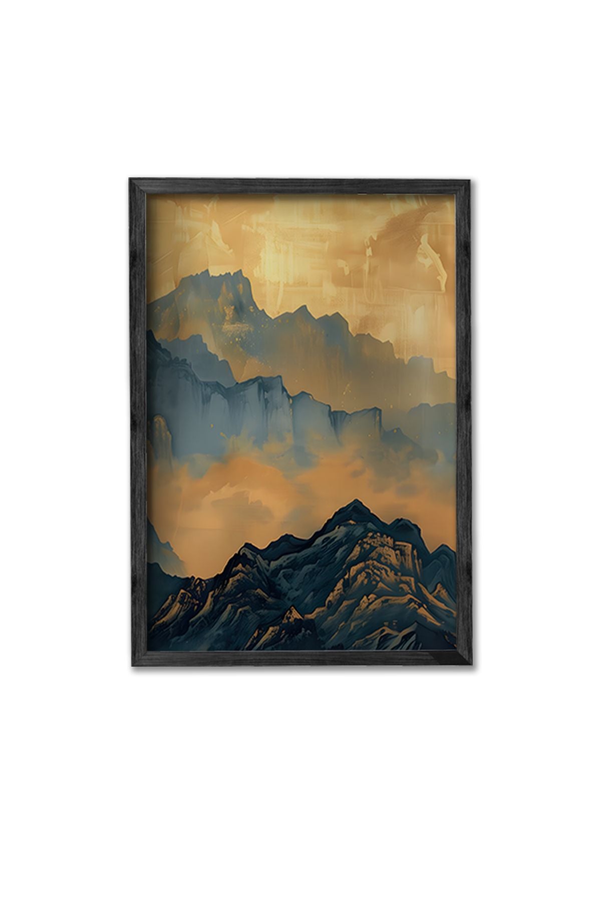 Conjunto de 3 Quadros Decorativos Multicolor com Moldura de Madeira Maciça - 34x49cm