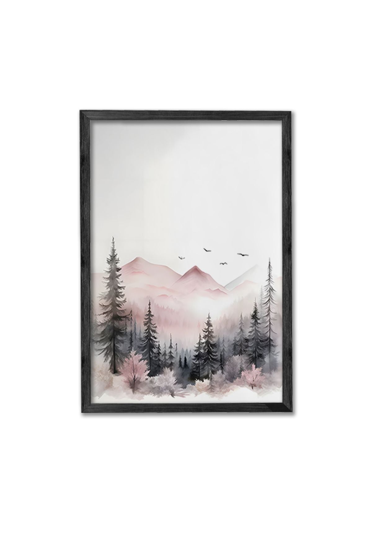 Conjunto de 3 Quadros Decorativos Multicolor com Moldura de Madeira Maciça - 34x49cm