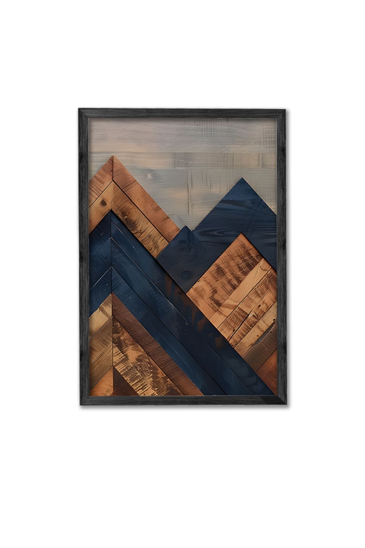 Conjunto de 3 Quadros Decorativos Multicolor com Moldura de Madeira Maciça - 34x49cm