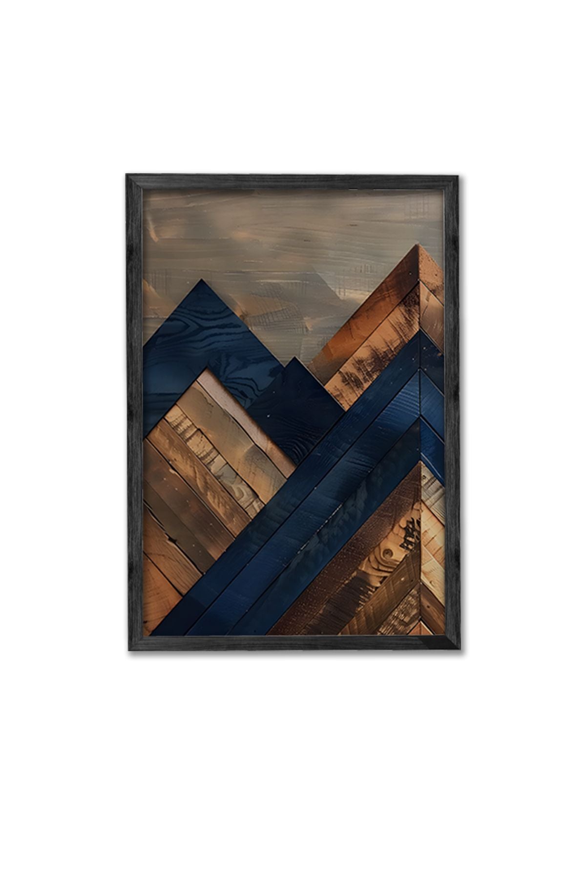 Conjunto de 3 Quadros Decorativos Multicolor com Moldura de Madeira Maciça - 34x49cm