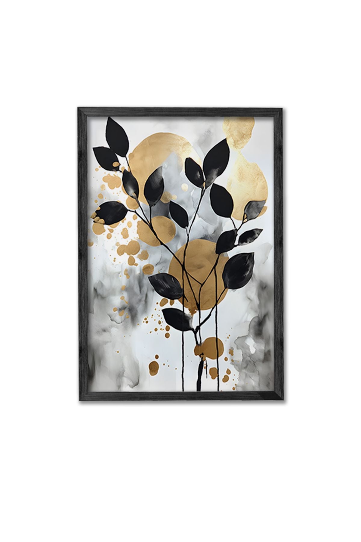 Conjunto de 3 Quadros Decorativos Multicolor com Moldura de Madeira Maciça - 34x49cm