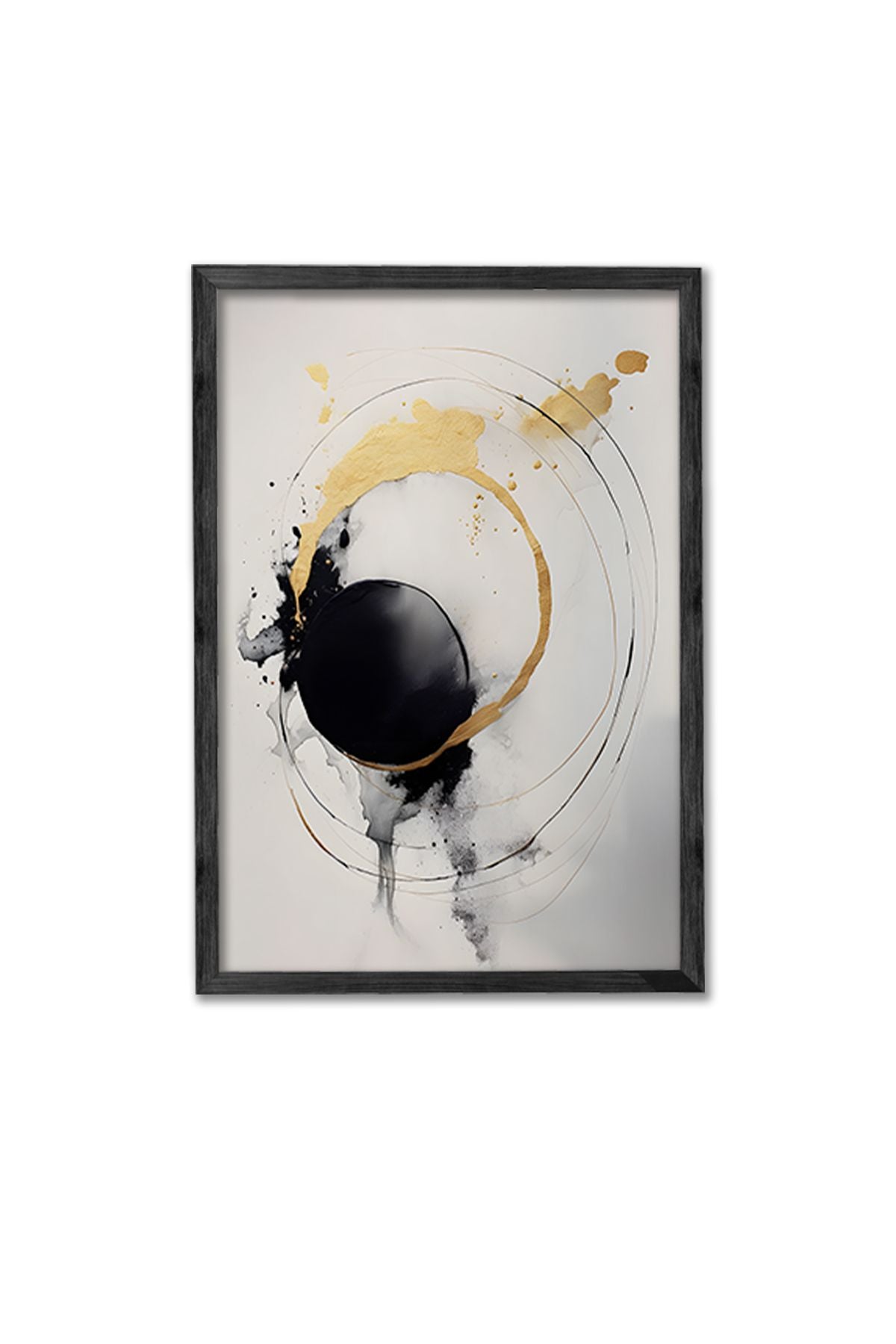 Conjunto de 3 Quadros Decorativos Multicolor com Moldura de Madeira Maciça - 34x49cm