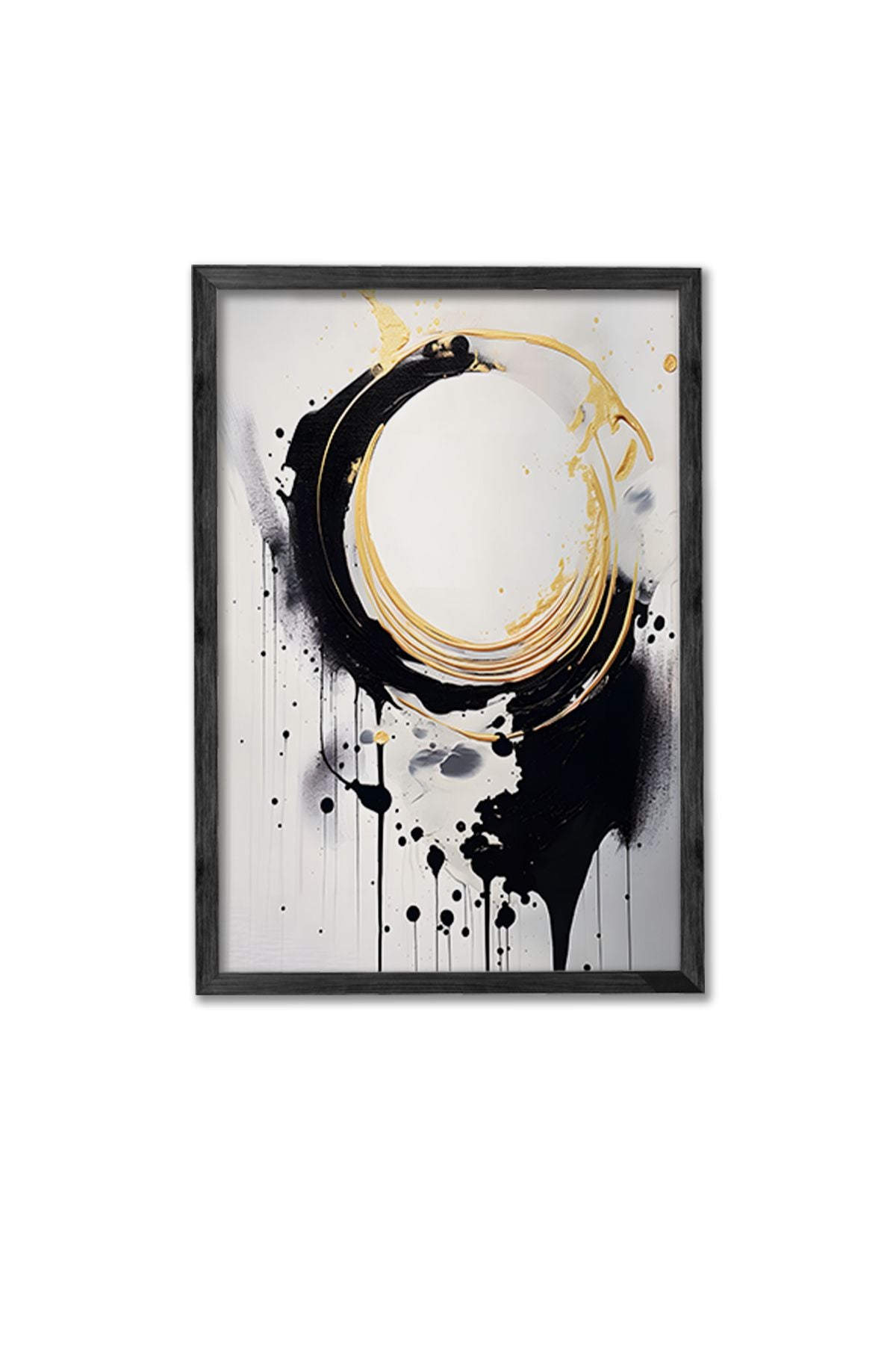 Conjunto de 3 Quadros Decorativos Multicolor com Moldura de Madeira Maciça - 34x49cm