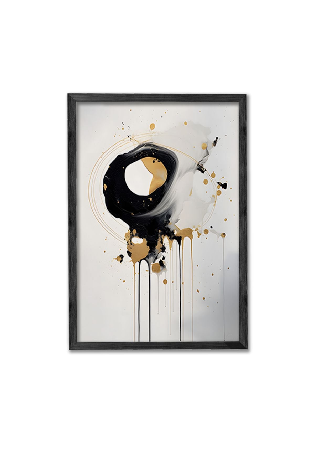 Conjunto de 3 Quadros Decorativos Multicolor com Moldura de Madeira Maciça - 34x49cm