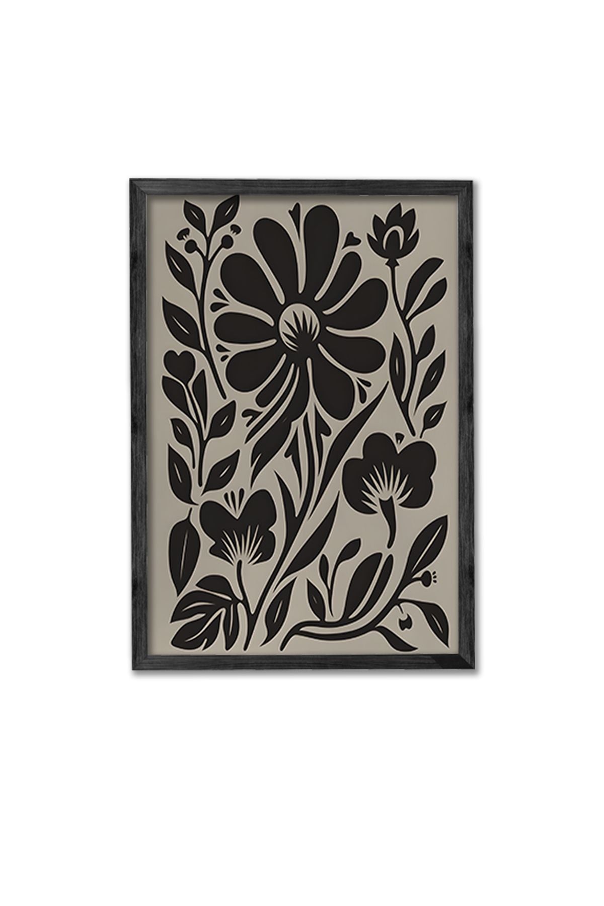 Conjunto de 3 Quadros Decorativos Multicolor com Moldura de Madeira Maciça - 34x49cm