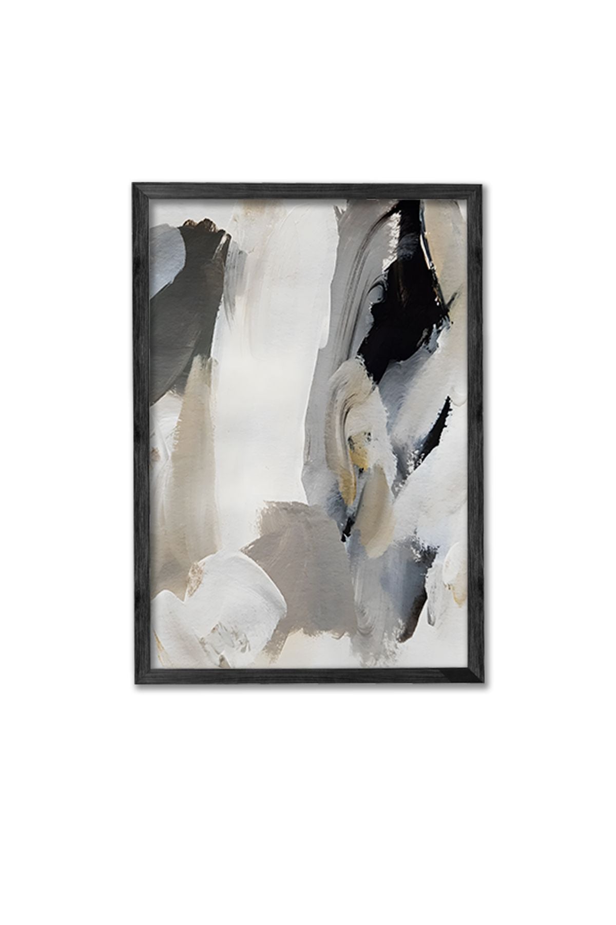 Conjunto de 3 Quadros Decorativos Multicolor com Moldura de Madeira Maciça - 34x49cm