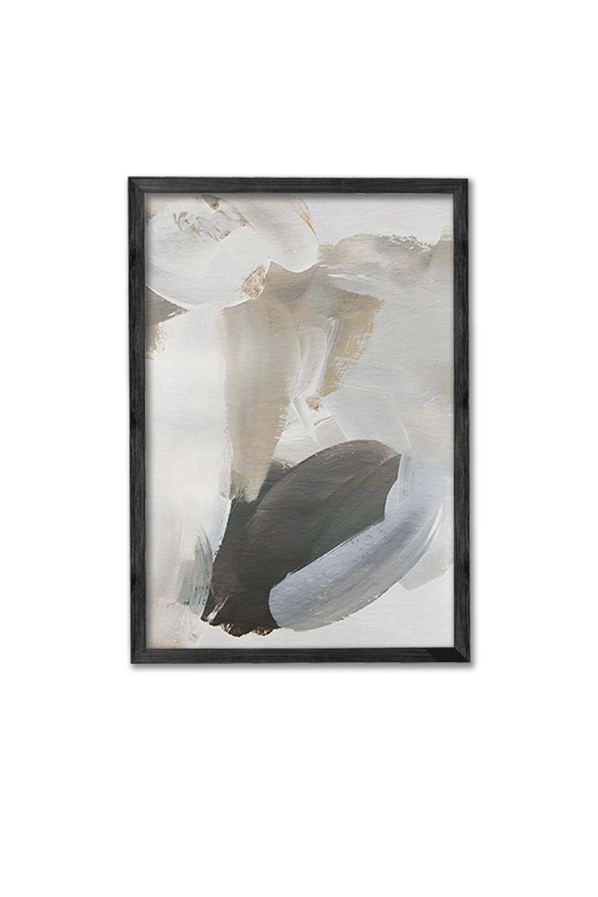 Conjunto de 3 Quadros Decorativos Multicolor com Moldura de Madeira Maciça - 34x49cm