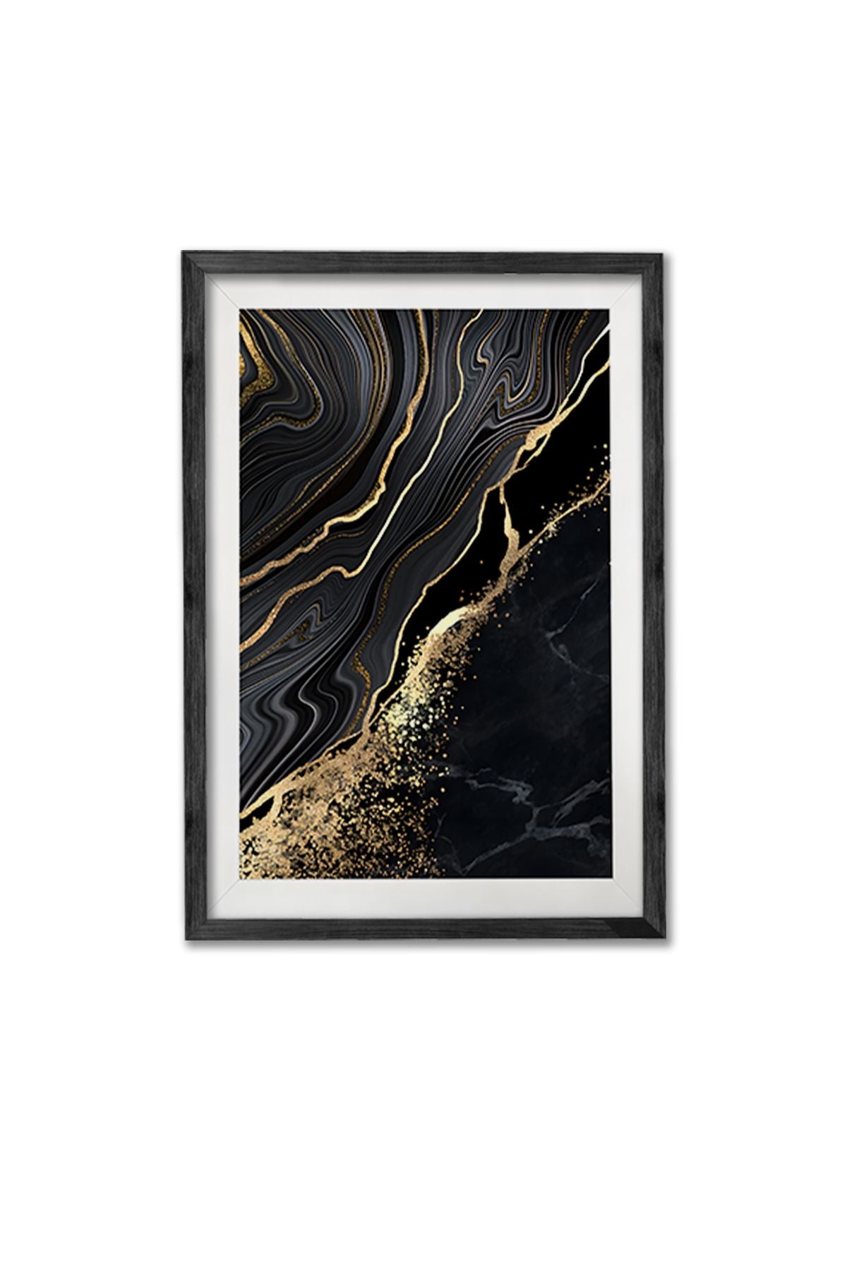 Conjunto de 3 Quadros Decorativos Multicolor com Moldura de Madeira Maciça - 34x49cm