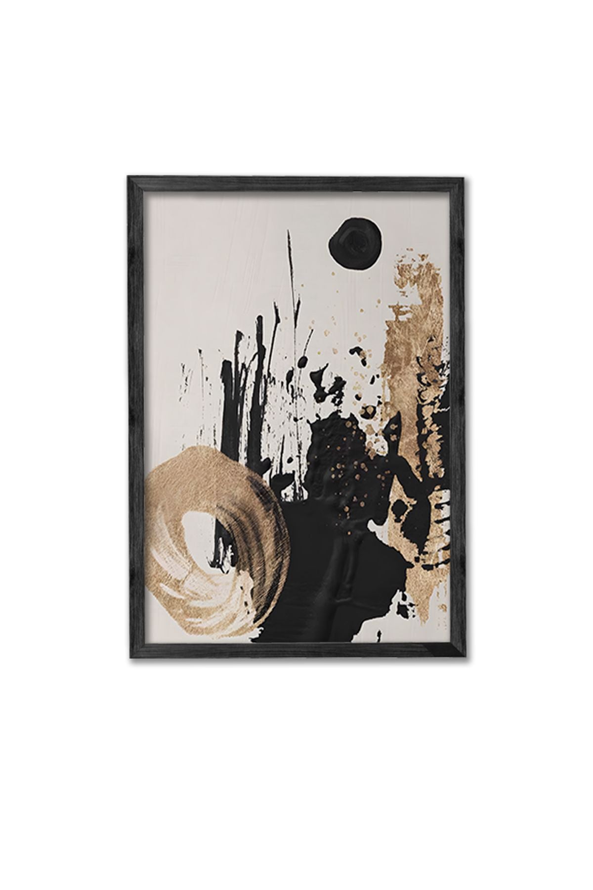 Conjunto de 3 Quadros Decorativos Multicolor com Moldura de Madeira Maciça - 34x49cm