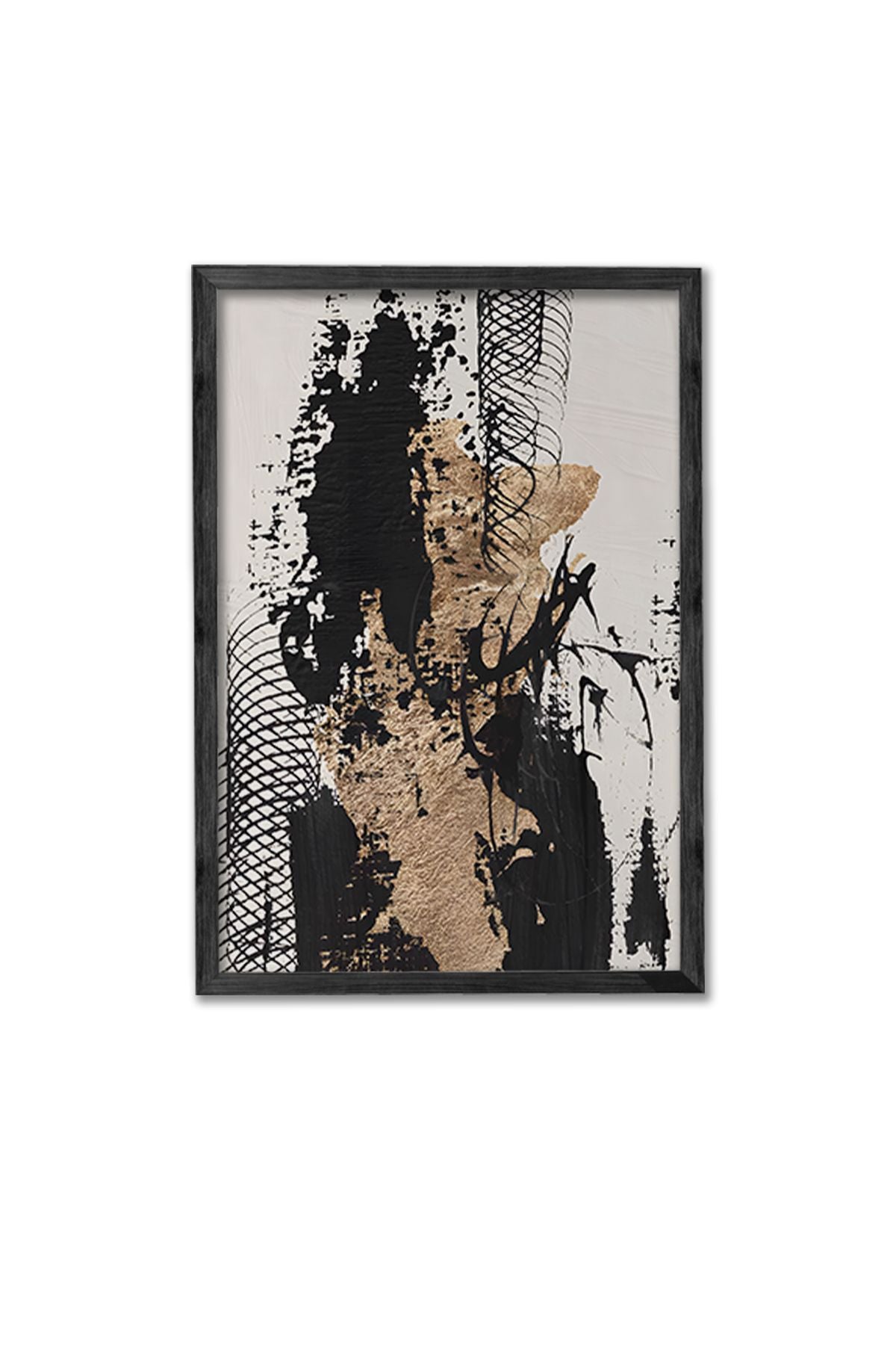 Conjunto de 3 Quadros Decorativos Multicolor com Moldura de Madeira Maciça - 34x49cm