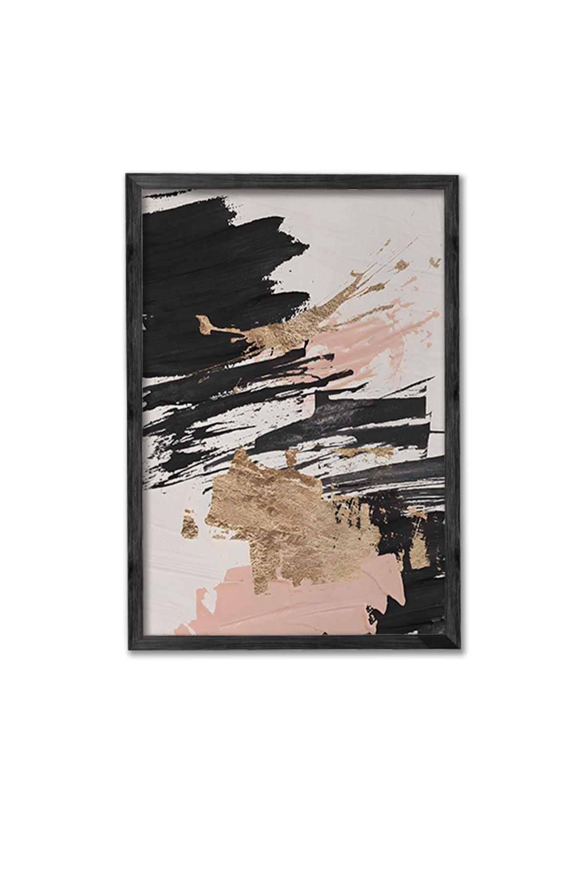 Conjunto de 3 Quadros Decorativos Multicolor com Moldura de Madeira Maciça - 34x49cm