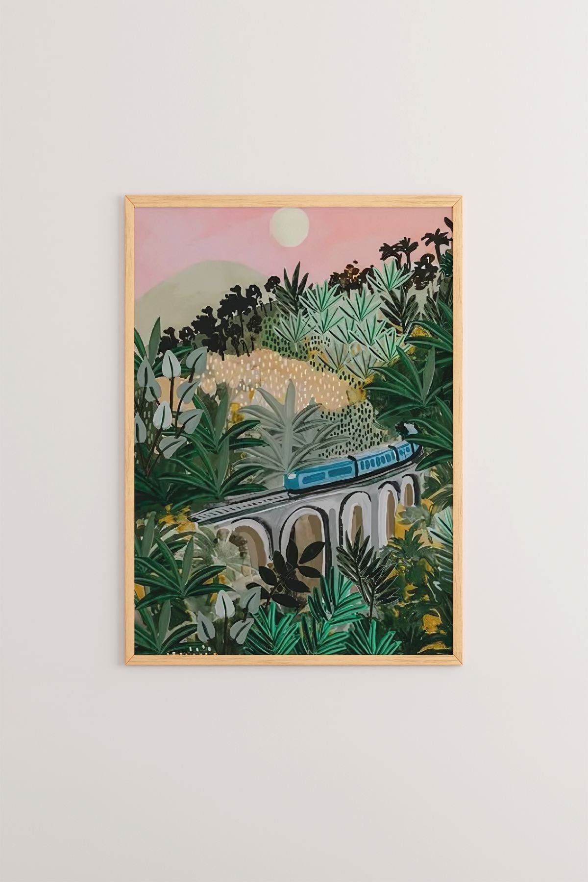 **Quadro Decorativo Emoldurado Multicolor em Madeira Maciça - 3 Peças 33x48cm - Impressão Digital Premium**