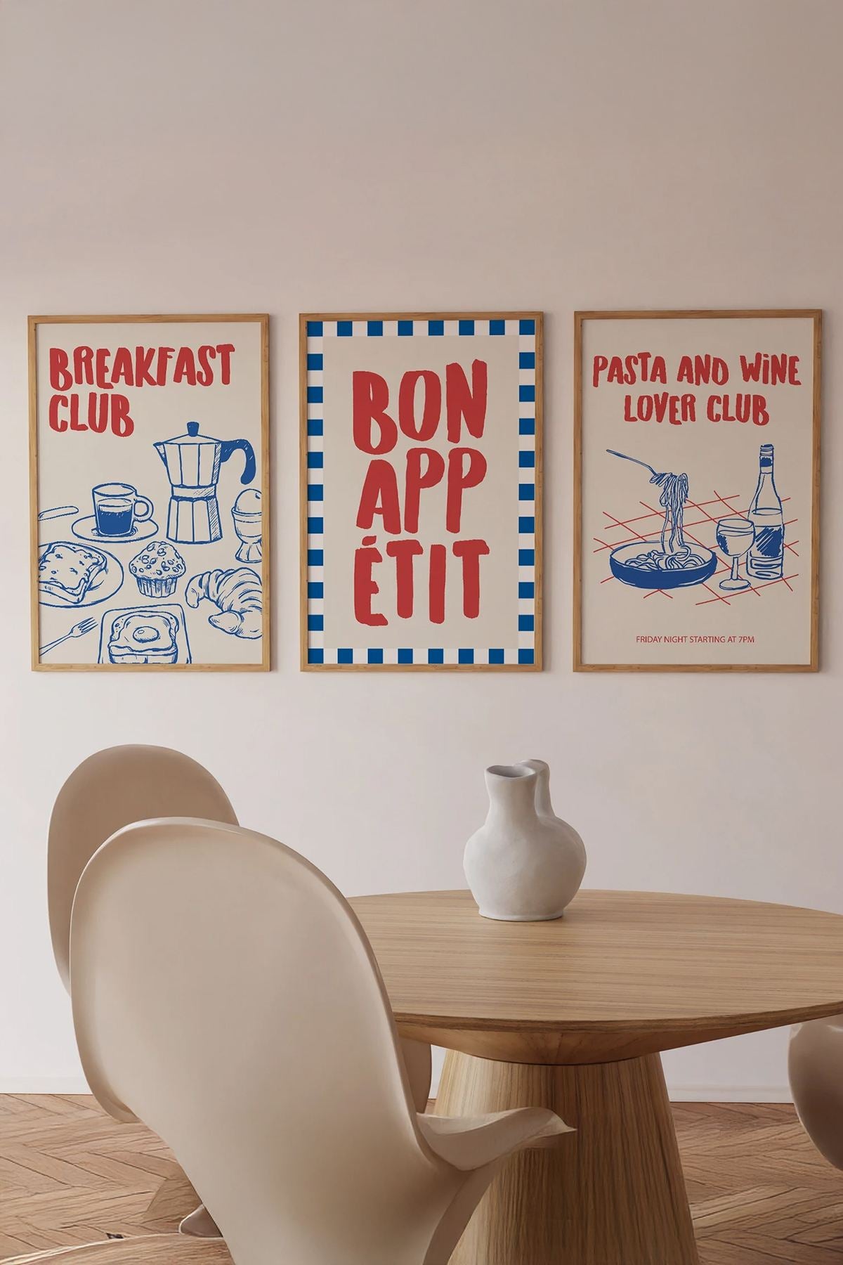 **Quadro Decorativo Ersy3Ham3 Multicolor - 3 Peças em Madeira Maciça - Impressão Digital Premium 33x48cm**