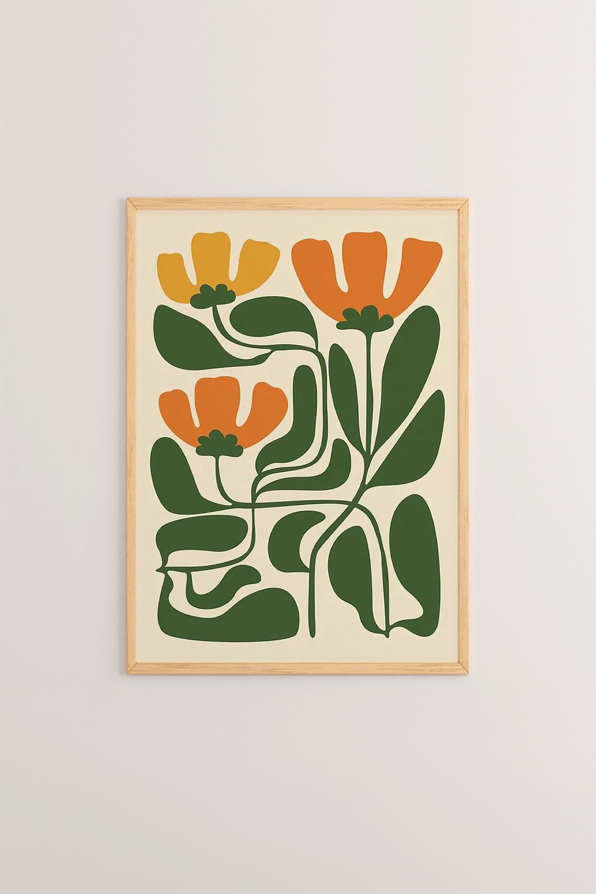 **Quadro Decorativo Emoldurado Multicolor em Madeira Maciça - Conjunto 3 Peças 33x48cm**
