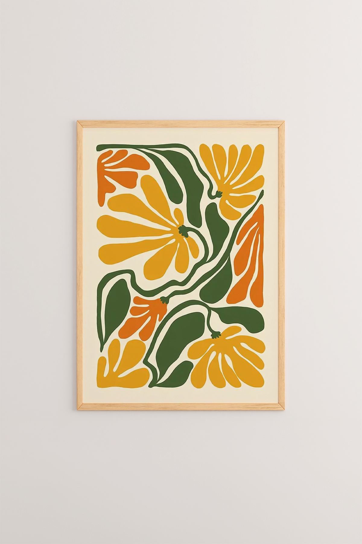 **Quadro Decorativo Emoldurado Multicolor em Madeira Maciça - Conjunto 3 Peças 33x48cm**