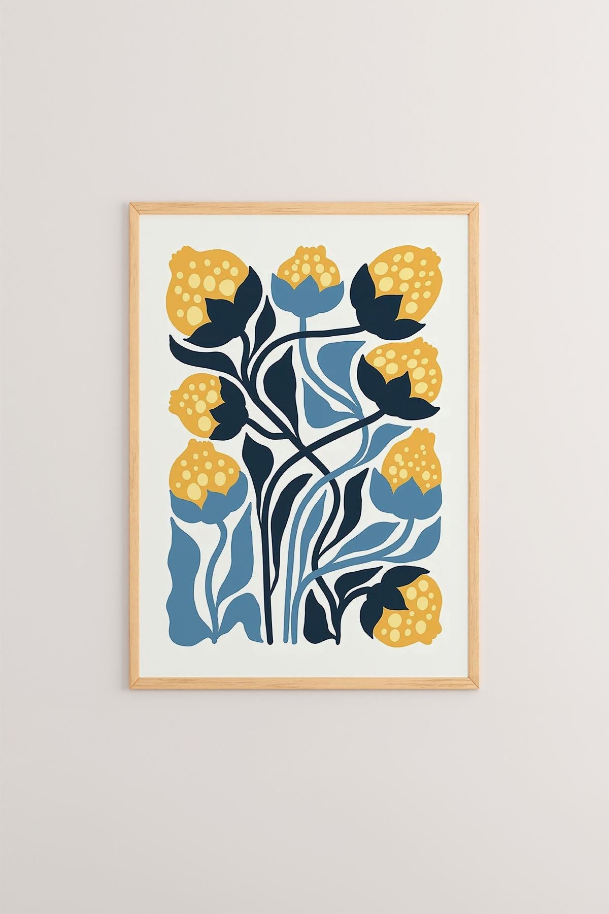 **Quadro Decorativo Emoldurado Multicolor em Madeira Maciça - Conjunto 3 Peças 33x48cm**